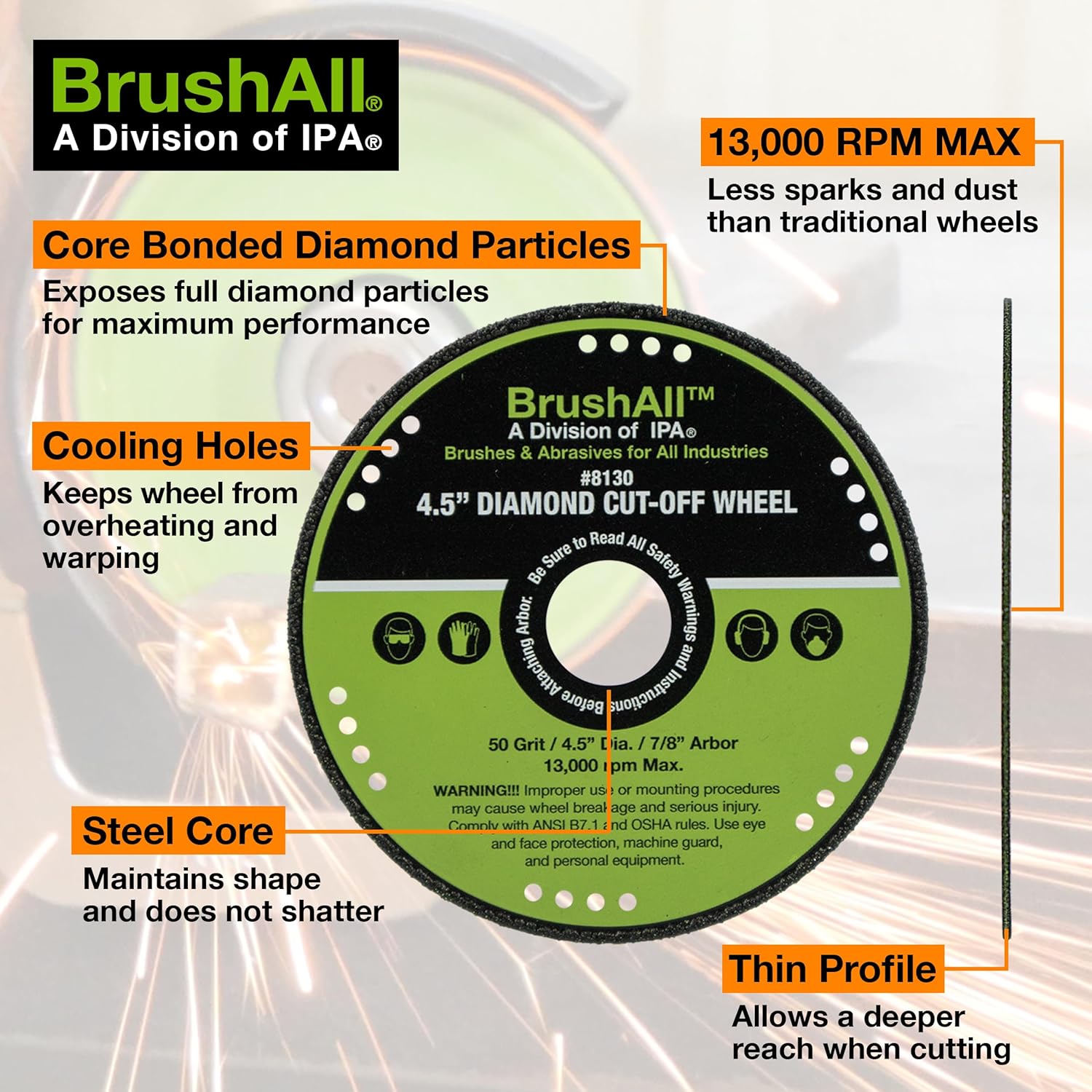 Diamond Grinding and Cut-Off Wheel (4.5" Diamond Cut-Off Wheel)