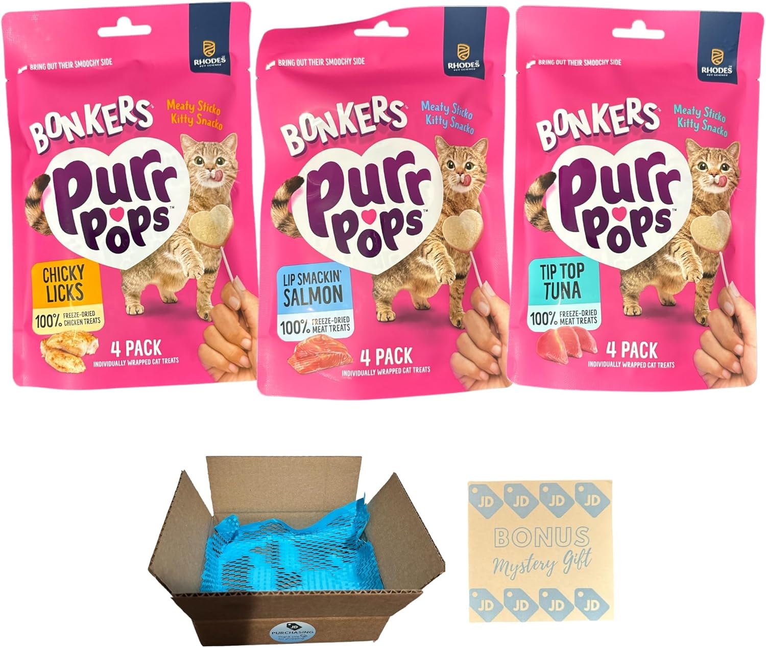 Bonkers Freeze Dried Purr Pops Variety Bundle (Pack of 3