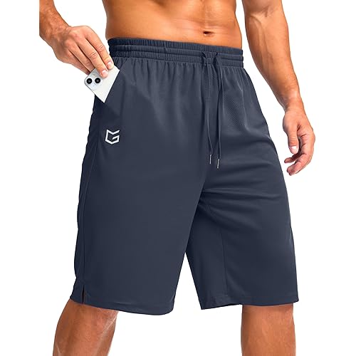 G Gradual Men's Athletic Shorts with Pockets 11" Long Basketball Shorts Lightweight Quick Dry Gym Workout Shorts for Men