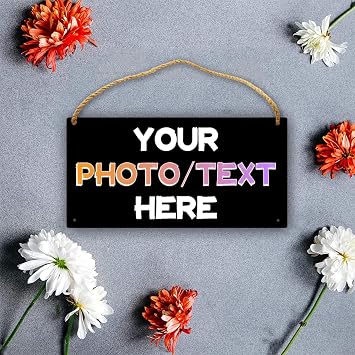 RETEHULO Custom Signs Personalized Wood Sign with Photo/Text Home Decor Gifts Customized Wooden Signs Welcome Family Board for Rustic Wall Room Kitchen Farmhouse
