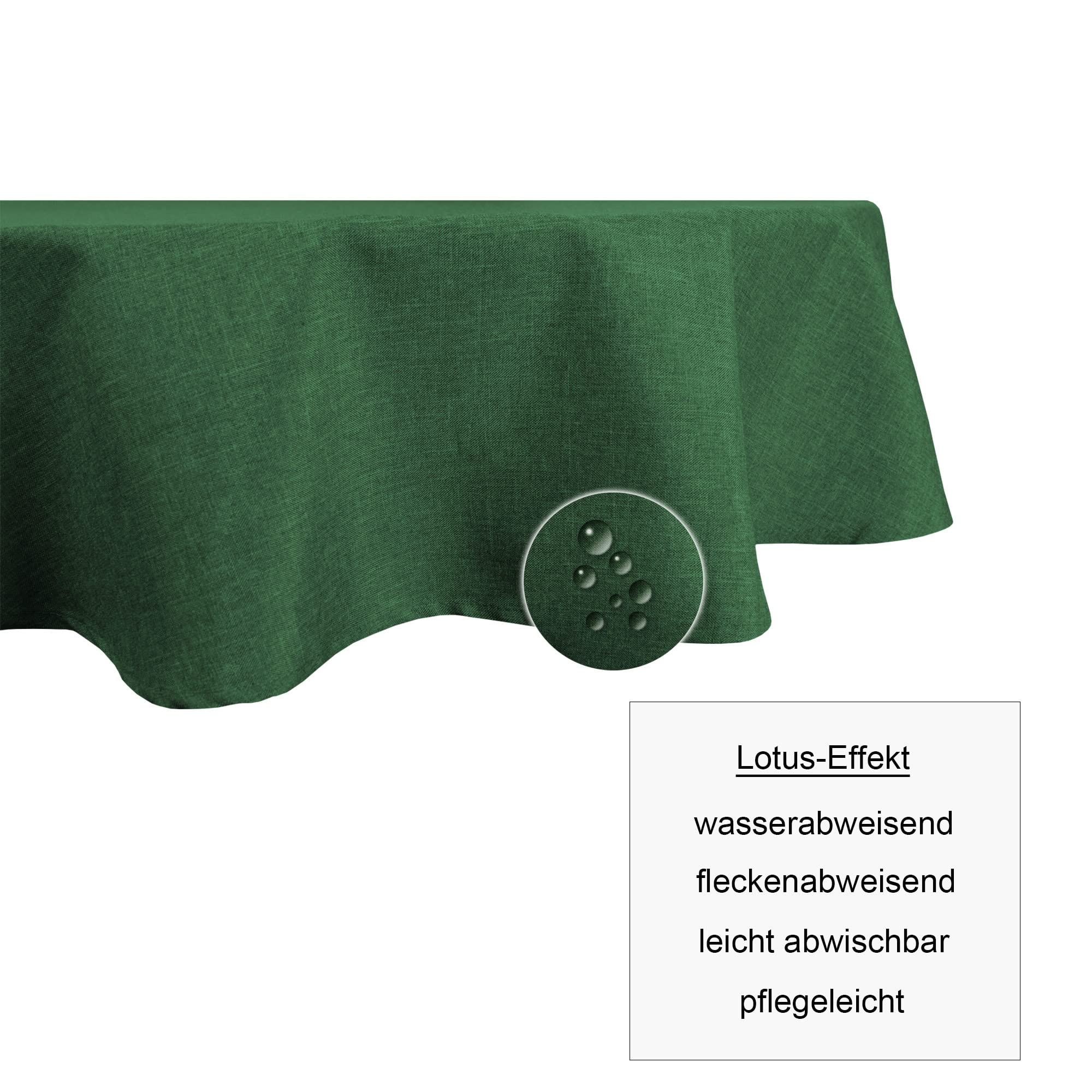Tischdecke Oval 135x180 Cm – Leinenoptik Mit Lotuseffekt, Wasserabweisend, Bügelfrei & Abwischbar