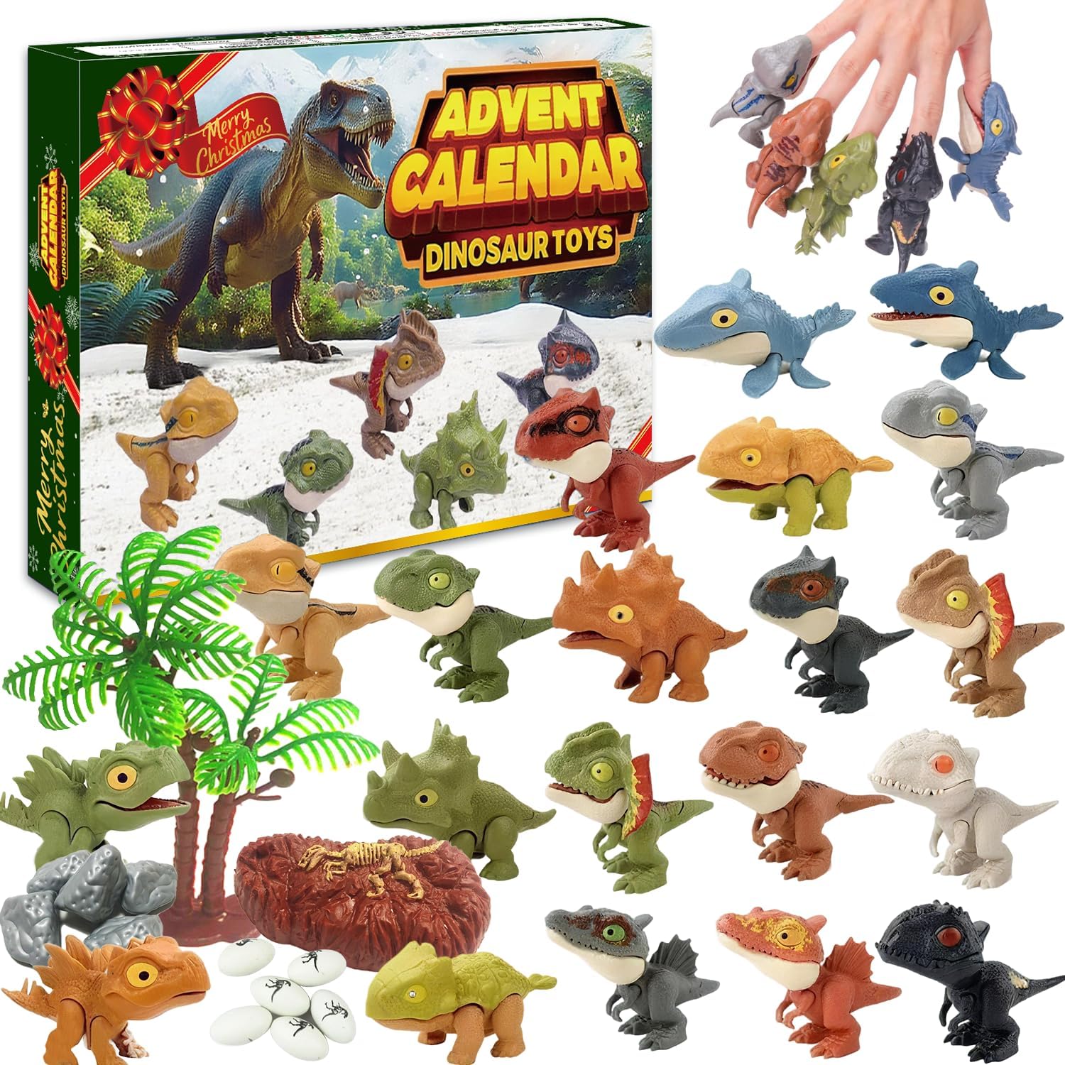 Dinosaur Christmas Advent Calendar 2025, 24 Days of Surprises, Christmas Countdown Calendar Holiday Gifts