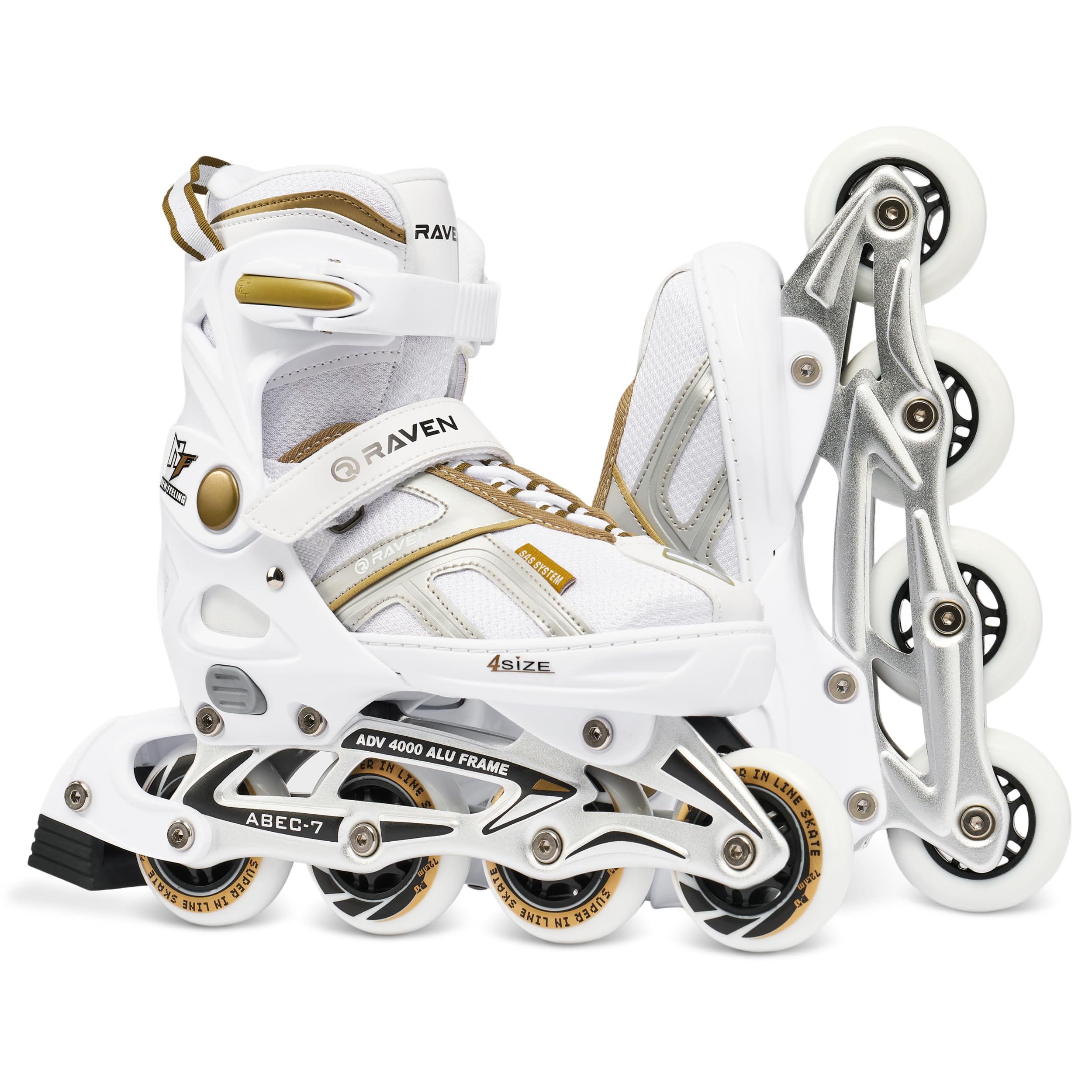 Raven – Patines para niñas, niños, Adultos y niños – Patines con Ruedas – Opción 2 en 1 con Patines de Hielo – Ajustables – Pulse
