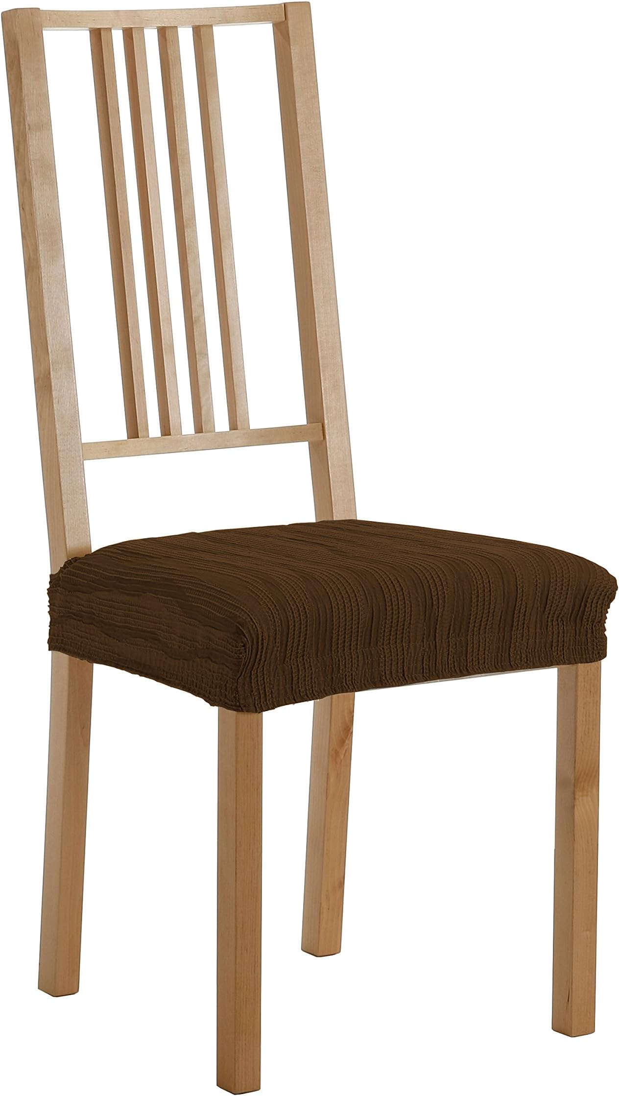 Martina Home Cassandra Pack of 2 Seat Covers For Chair, Fabric, Brown, 24 x 30 x 6 cm