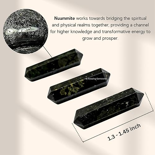 Vista 143 de Amazing Gemstone Puntos de cristal de amatista, cristales curativos y piedras a granel, paquete de 3 puntas curativas de doble terminación