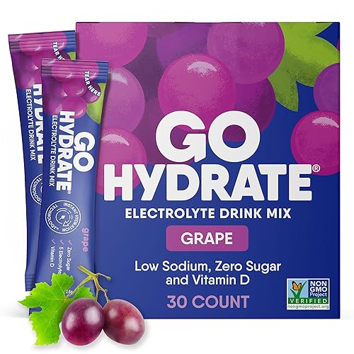 GoHydrate Instant Hydration Powder Packets - Low Sodium Electrolytes Drink