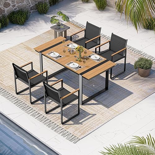 Outdoor Table and Chairs of 4, Patio Dining Sets, HDPS