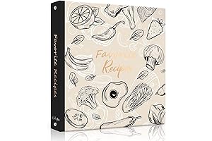 Blank Recipe Binder with Page Protectors