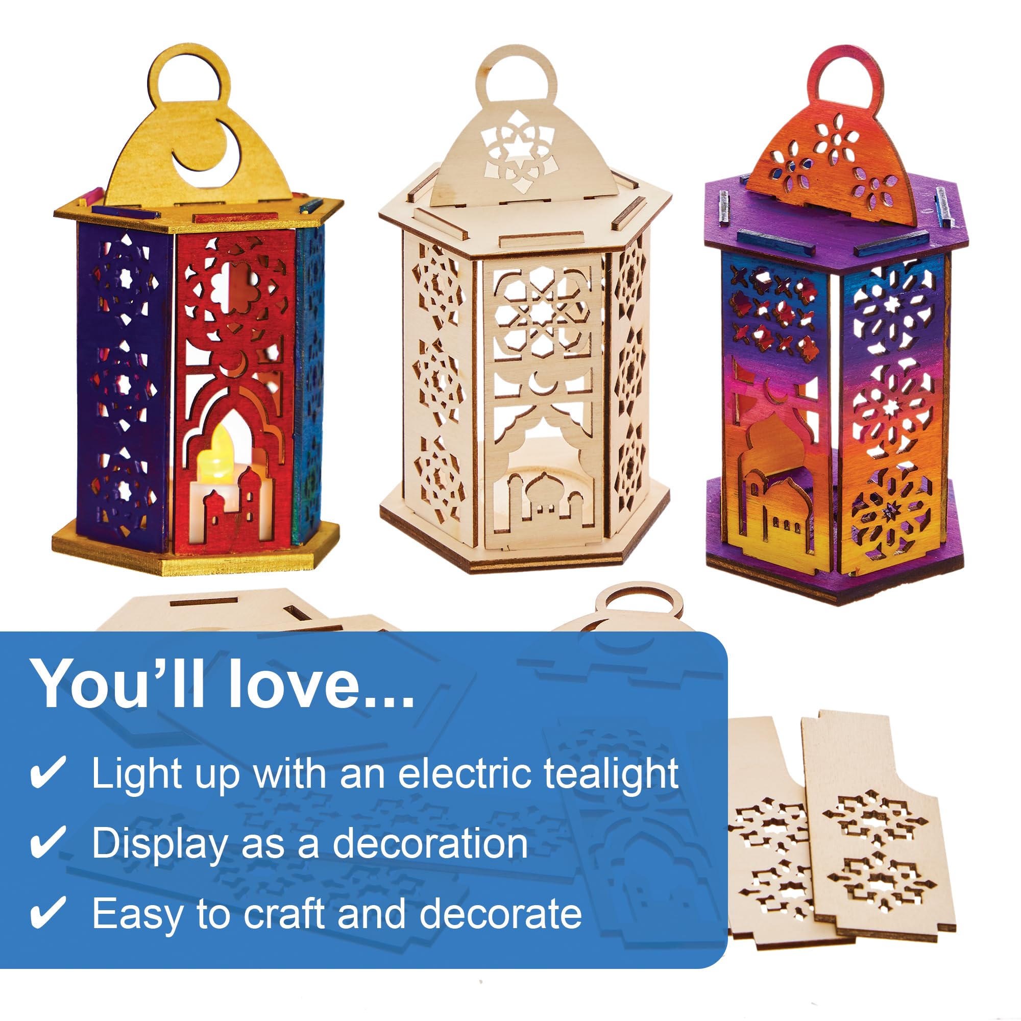 Baker Ross Hanukkah-Buntglas-Laternen-Set – Packung Mit 4, Bastelset Für Kinder Ab 5 Jahren
