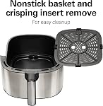 Hamilton Beach 5.8 Quart Digital Air Fryer Oven with 8 Presets, Easy to Clean Nonstick Basket, Black (35075)