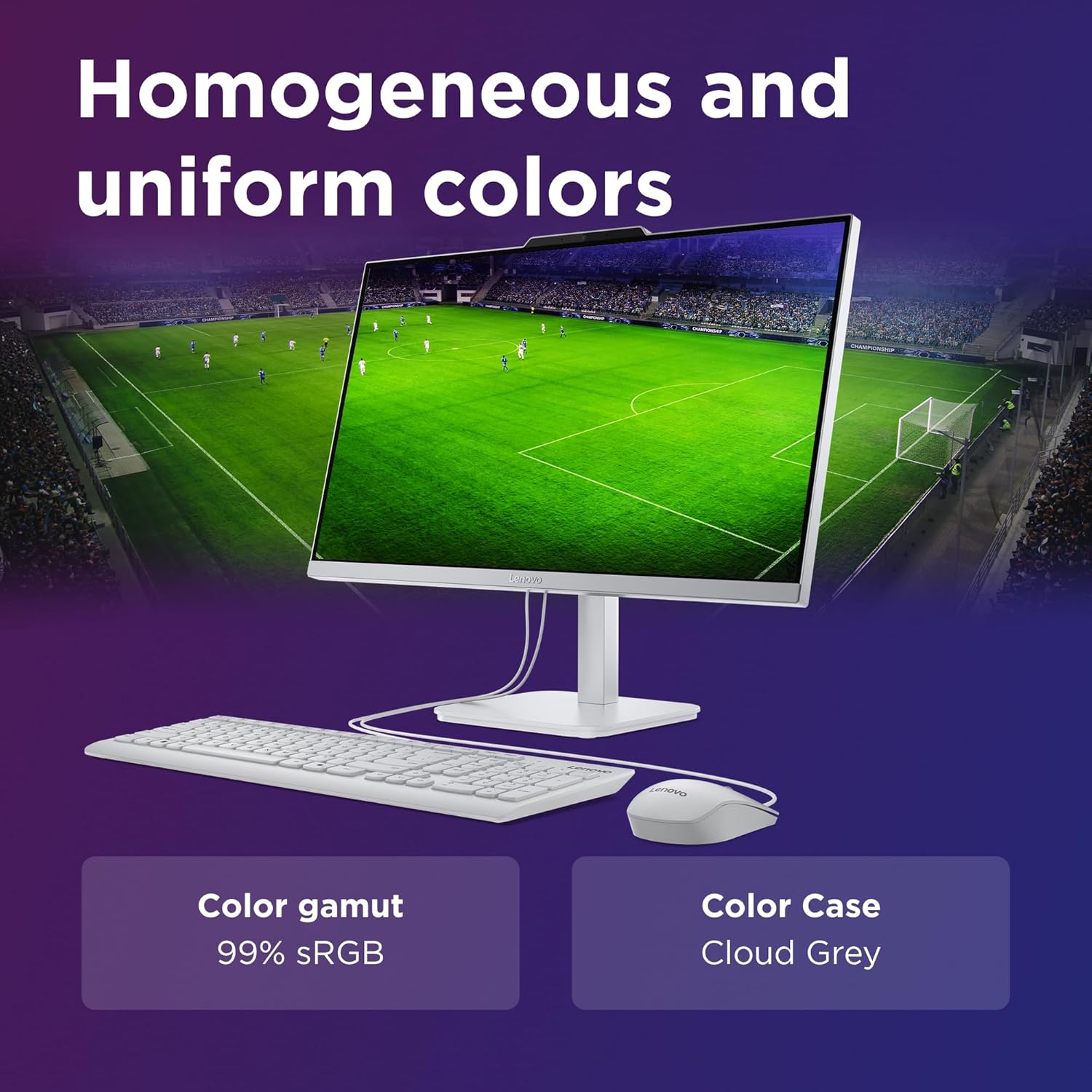 Lenovo A100 All in one Intel® N100 23.8" FHD (1920x1080) 3-Side Edgeless All-in-One Desktop (8GB/512GB SSD/Win11/MS Office 2024/5MP Camera/USB Calliope Keyboard & Mouse) F0J6005FIN 20 81QJHeS+ FL. SL1500