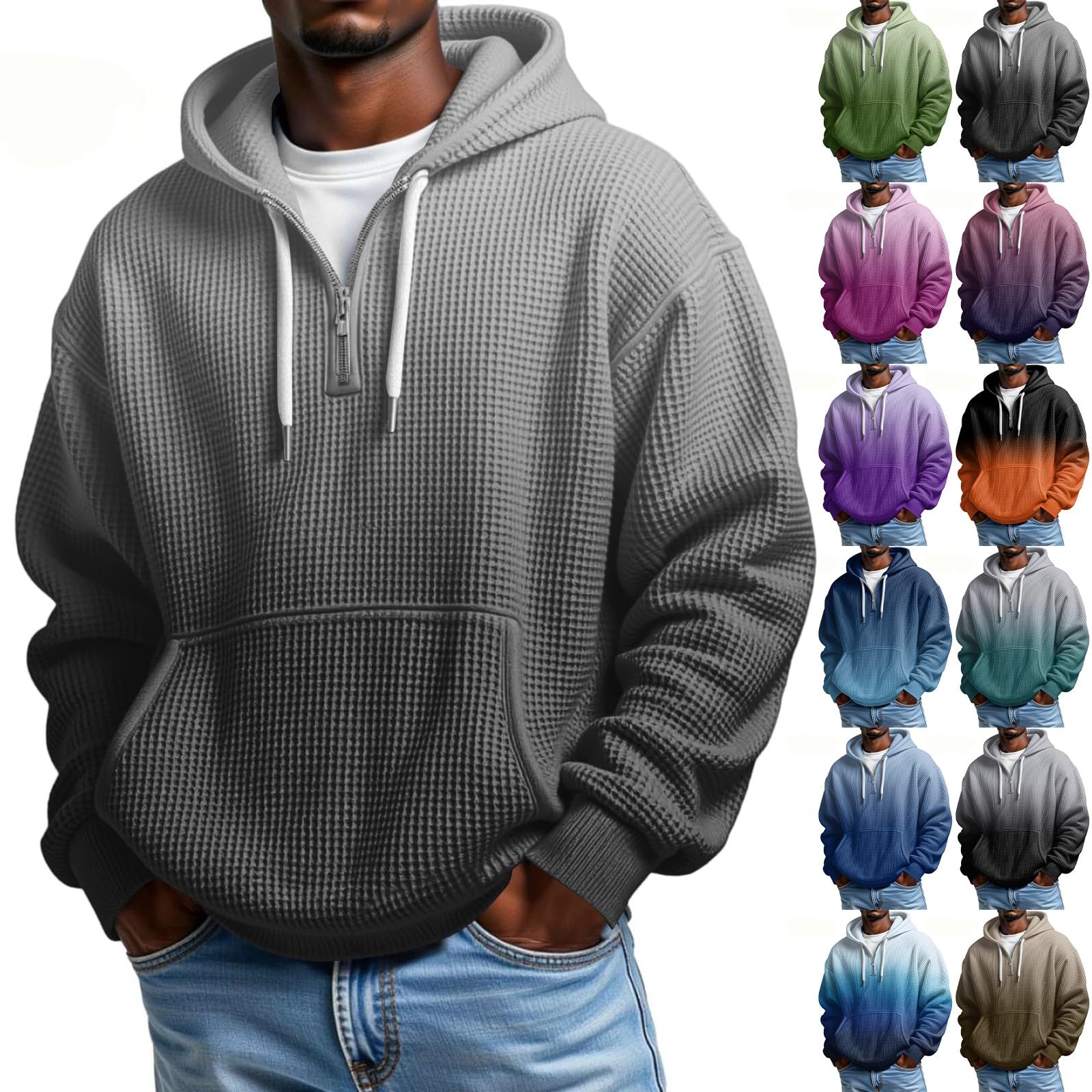 Generisch Sudadera con capucha para hombre XL negro sudadera con capucha con estampado para hombre Y2k