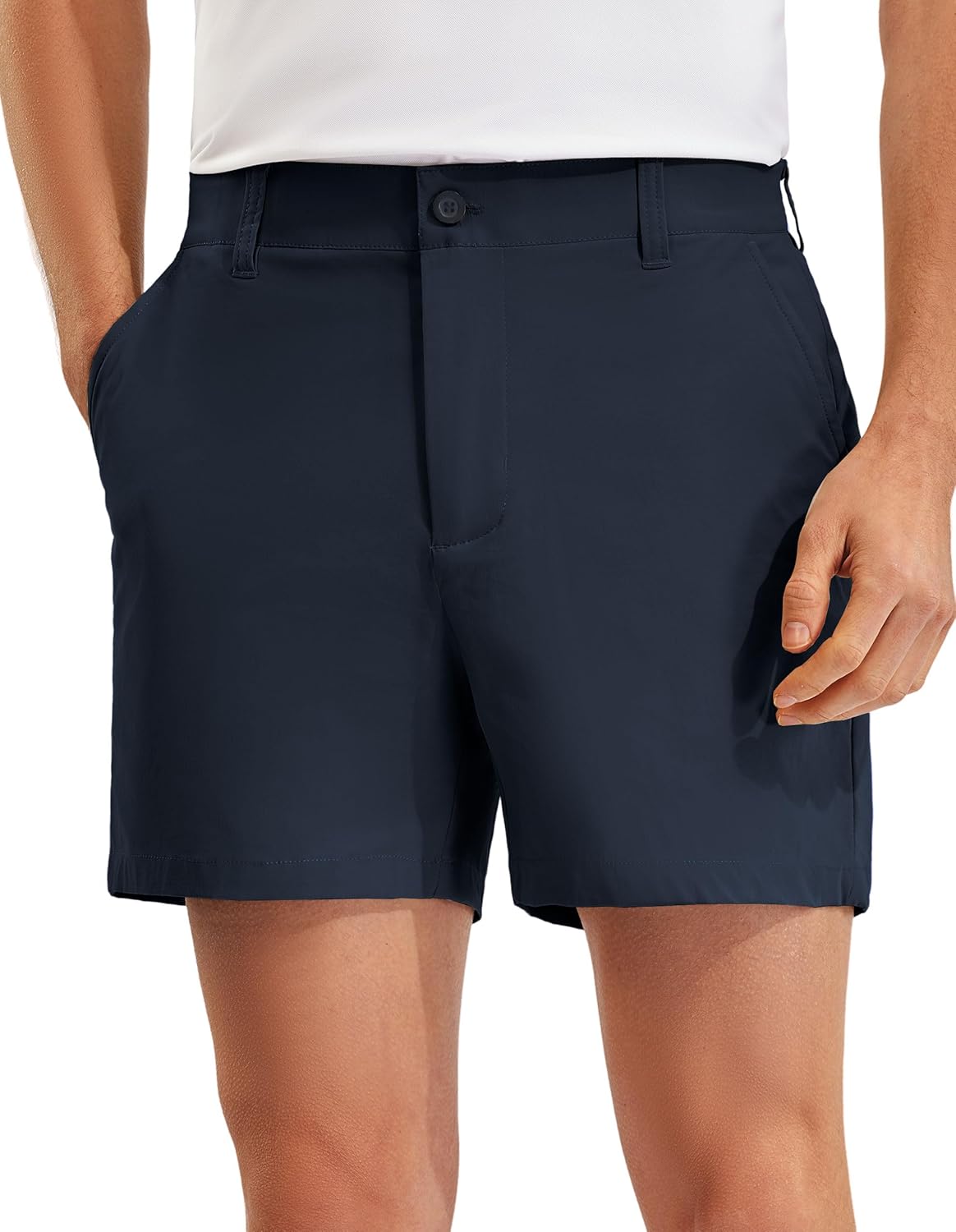 PULI Golf Shorts Men Relaxed Fit Stretch Dress Lightweight Casual Waterproof Travel Quick Dry Summer Shorts 5 Inch Inseam