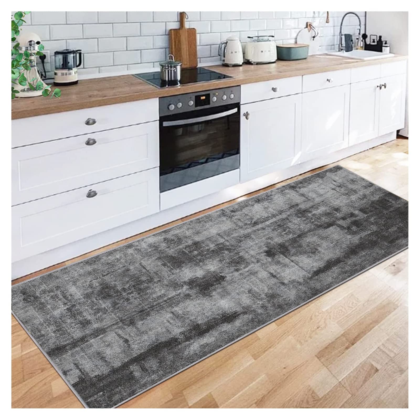 Siunwdiy Extra Long Non Slip Carpet Runner Rug 60x300cm, Dark Grey Solid Color Heavy Duty Hallway Mat, Super Absorbent Washable Floor Runner for High Traffic Areas - Kitchen/Entryway/Corridor โ image 1