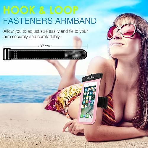 Miniatura 8 de Moko - (2 unidades) Funda con accesorios para dispositivos, universal, resistente al agua, con brazalete y correa para el cuello, hasta 6 pulgadas.,