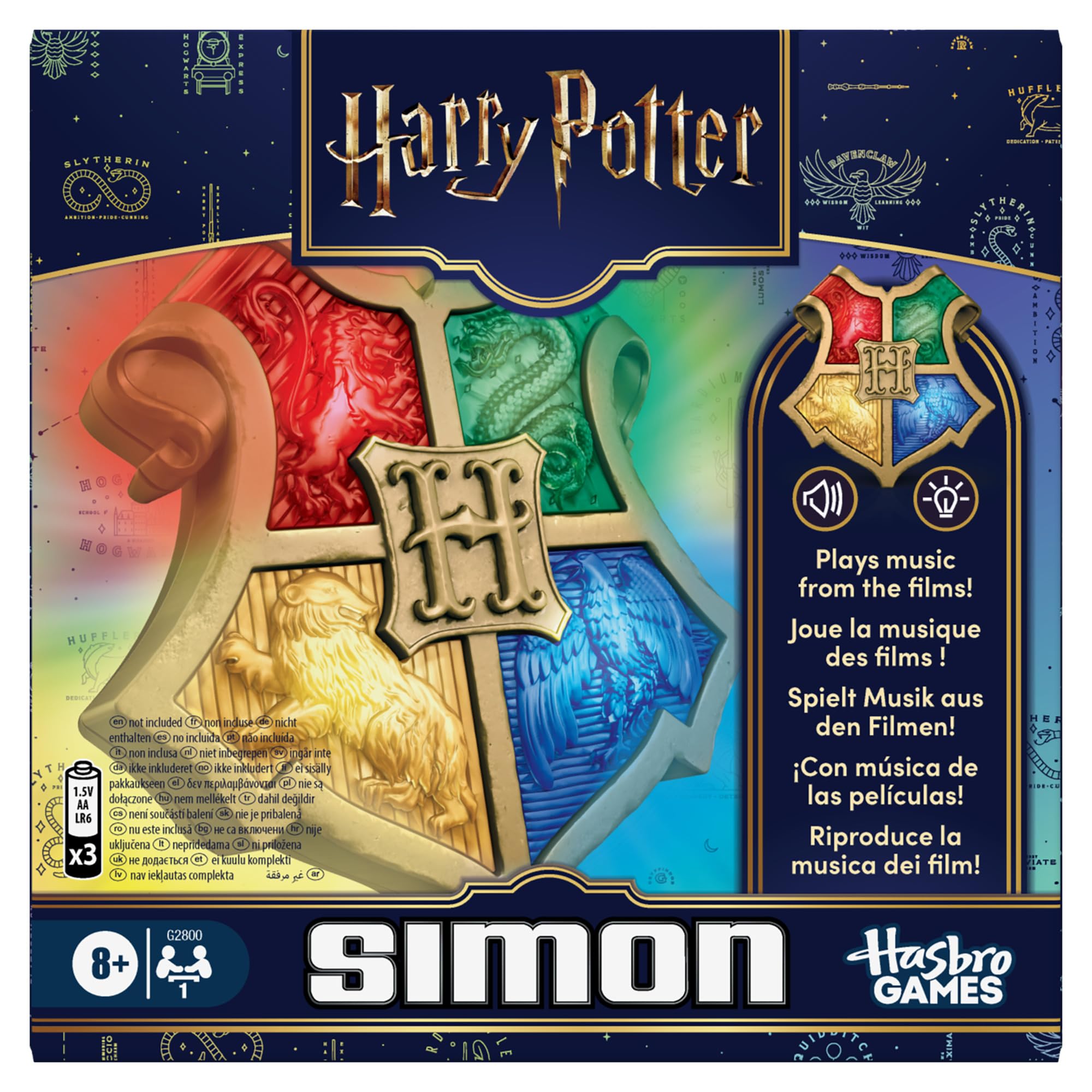 Simon Harry Potter Edition Game โ Hogwarts Handheld Electronic Memory Game for Children โ Lights and Sounds โ Officially Licensed โ 1+ Players โ Ages 8+ - English Version