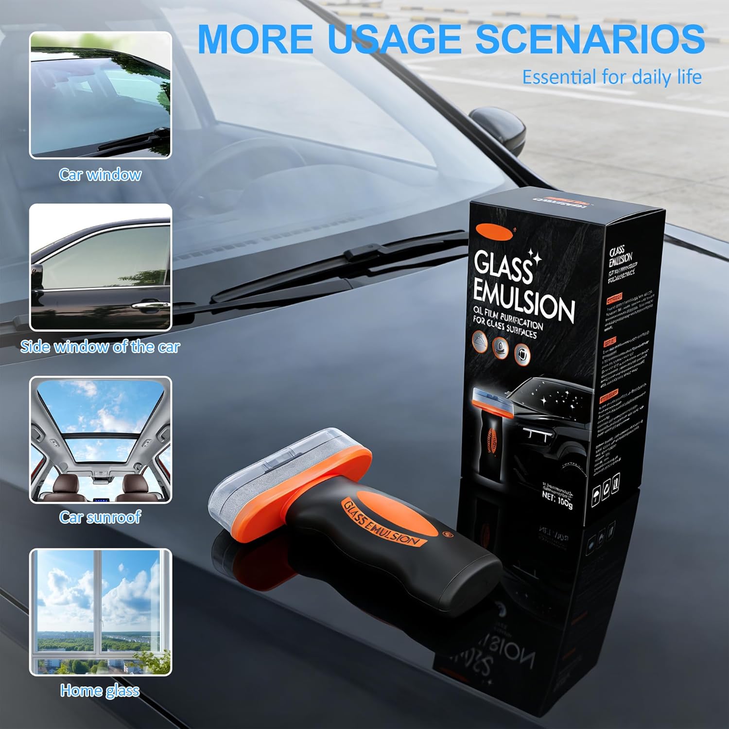 2026 New Handheld Glass Oil-Film Remover, Glass Emulsion Cleaner Cleaning Board, Automotive Oil Film Cleaning Brush for Car Windows (1 Pcs) - Image 5