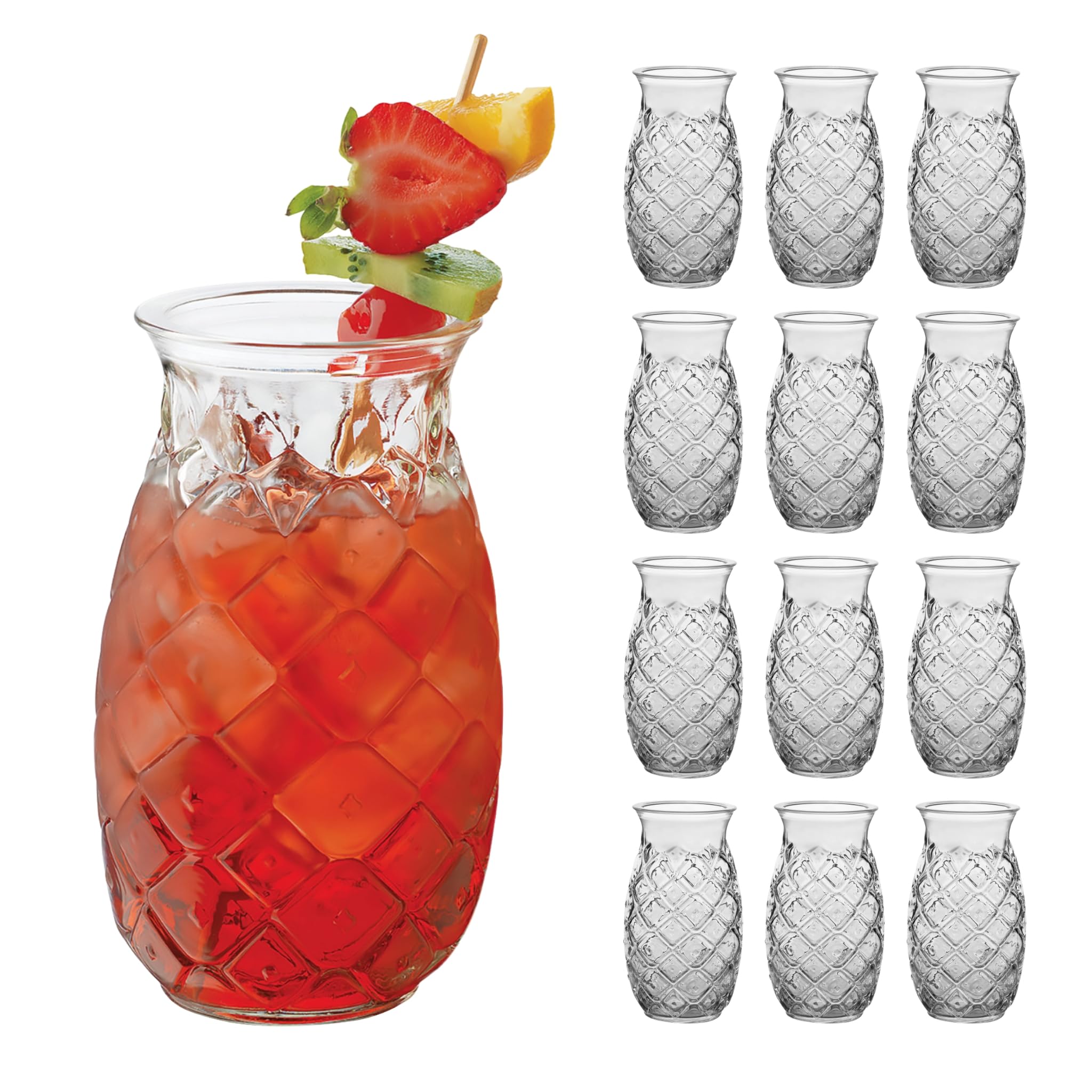 LIBBEY 70350 Verre à boire, Pineapple « TIKI », 502 ml, lot de 12