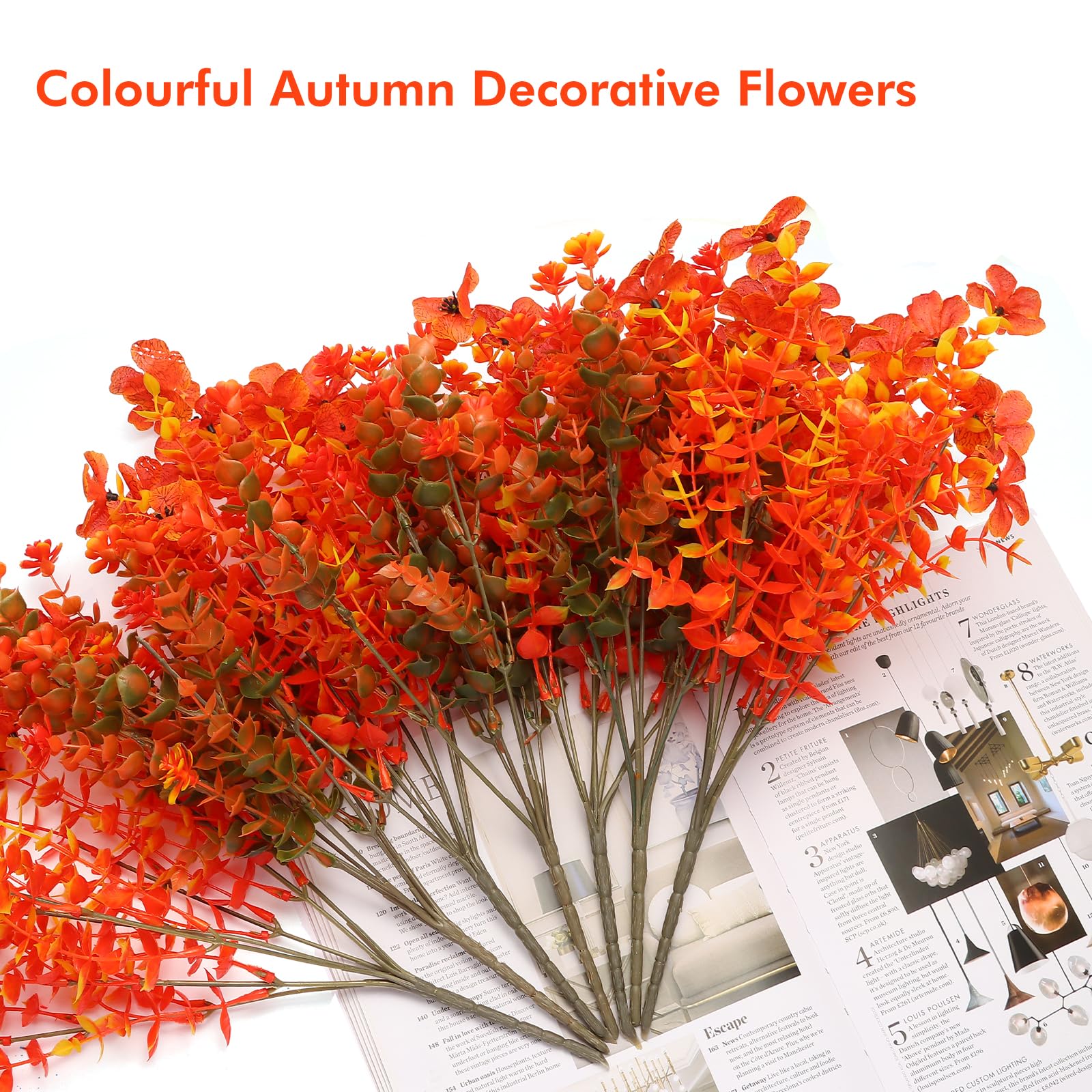 msymsyu 7 Pcs Artificial Flowers for Outdoor 36cm Fake Outdoor Flowers Two Styles Artificial flower Imitation Flowers for Outdoors Suitable for Interior Decoration Parties Living Room Office Wedding - Image 4