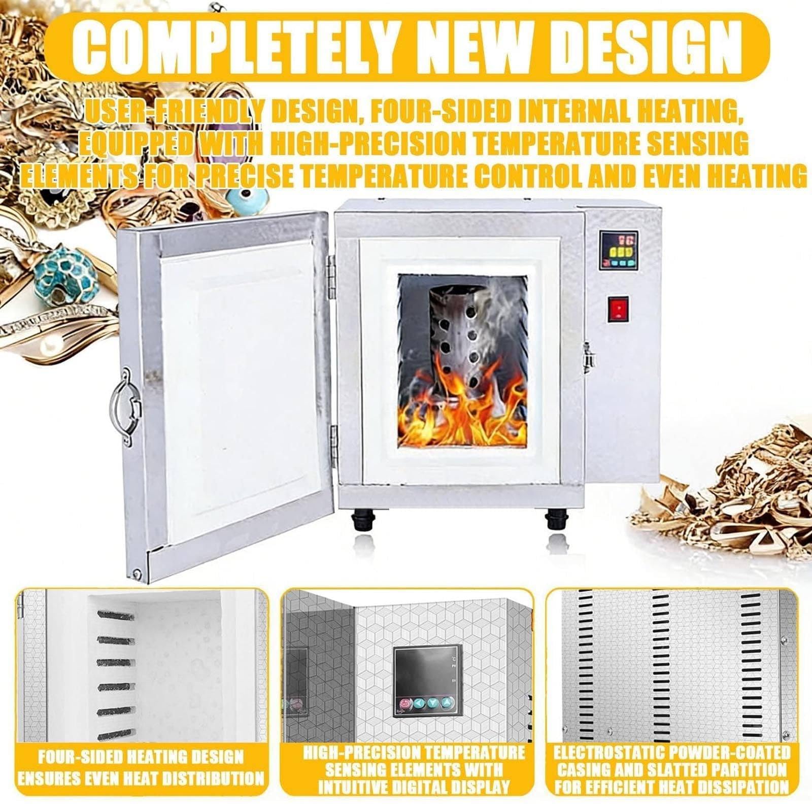 Forno Professionale per la Cottura della Cera da 1500 W, Forno Elettrico ad Alta Temperatura, Forno Elettrico Digitale con Controllo della Temperatura, Forno ceramico a 7 Ripiani 110V