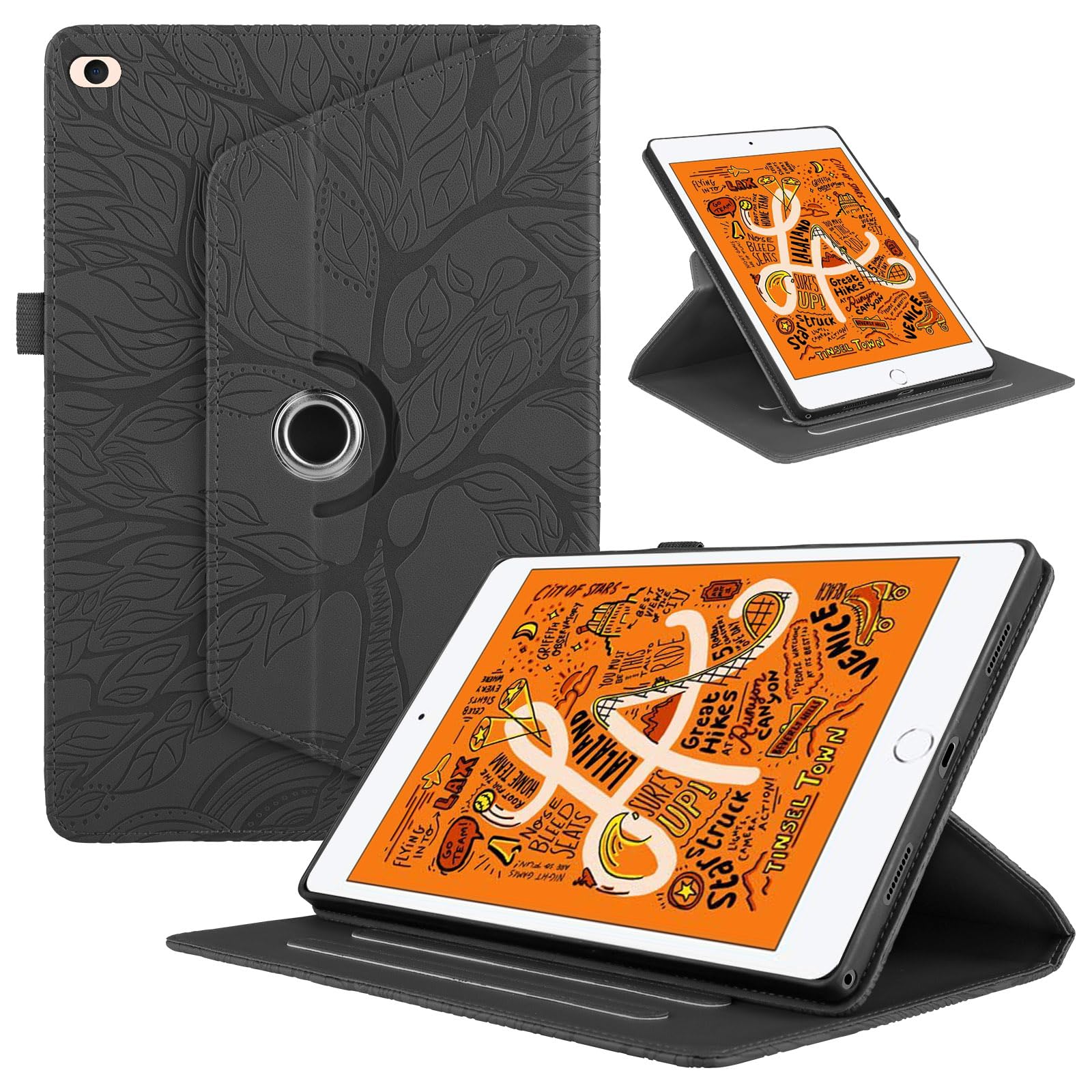 Funda para Samsung Galaxy Tab S9/ S8/ S7 11" (SM-X710/X700/T870) PU Cuero Tablets Protectora Cover 360°Carcasa Giratoria de ángulo Múltiple Stand Función Tablets Funda,Rojo Árboles — view 87