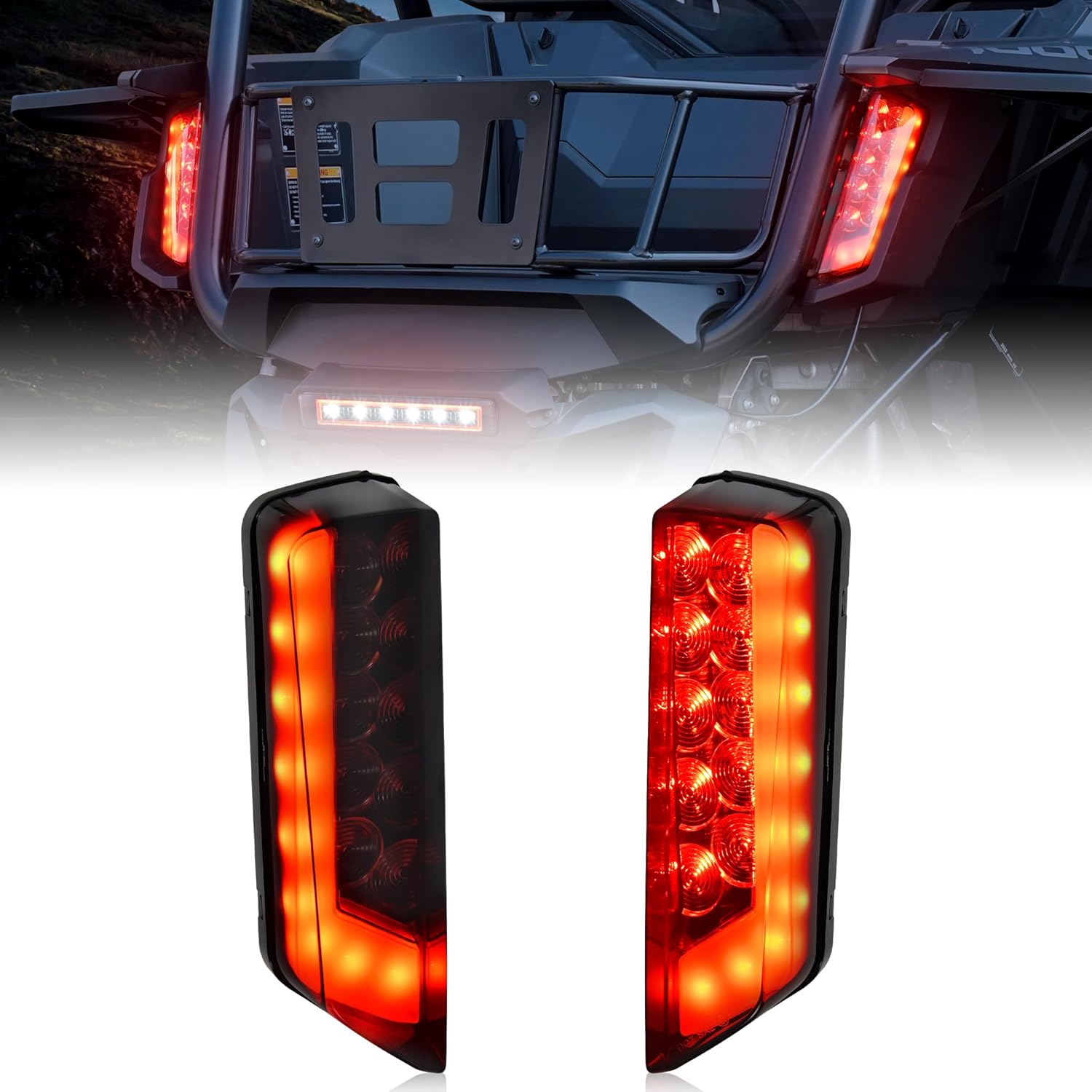 SAUTVS LED Taillights for Talon 1000, Smoked Black LED Tail Lights Tail Lamps Set for Honda Talon 1000X 1000R 1000X-4 2019-2024 Accessories (2PCS)