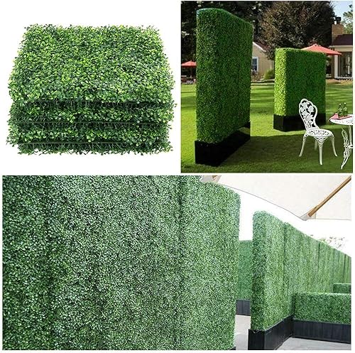 Miniatura 7 de ZXMOTO Paneles de seto de boj artificiales de 20 x 20 pulgadas, 12 paneles de boj artificiales, plantas de seto topiario, decoración de pared de