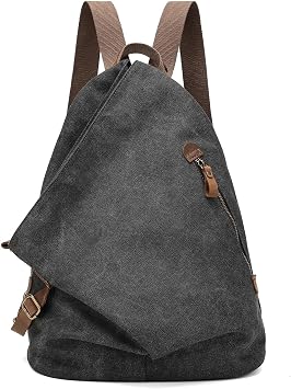 Vintage Canvas Backpack Crossbody Rucksack Outdoor Daypack for Men Women