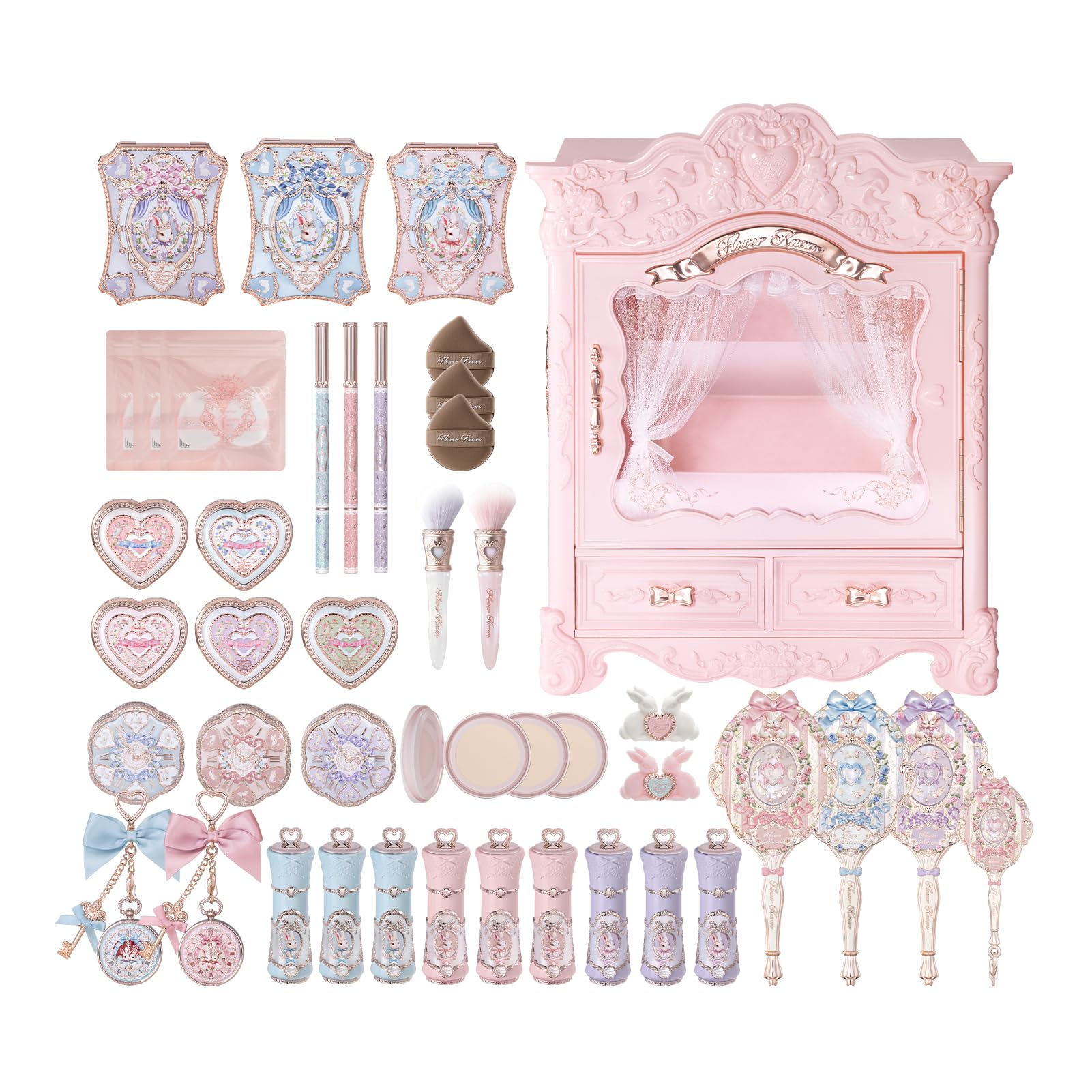 Flower Knows Bunny Garden All-In Gift Set, 40-Piece Collectible Display Box