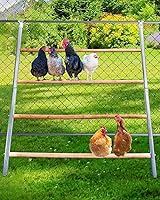 LZBEITEM Large Chicken Roosting Perch for Coop - Durable Galvanized Iron & Wood Bar, Fun Exercise Toy for Hens