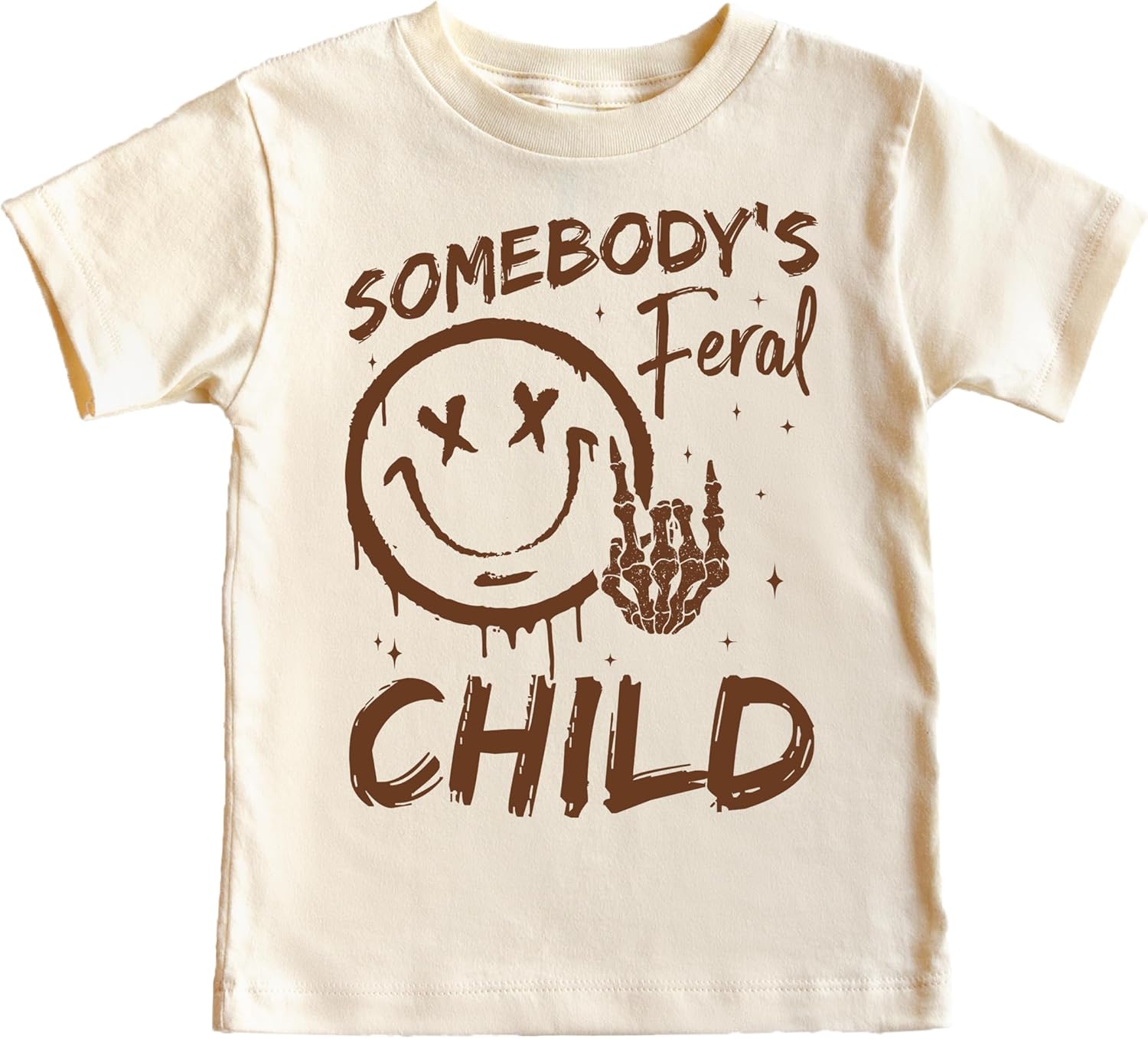 Funny Somebody's Feral Child Shirt for Boys and Girls Vintage Retro Punk Rock Tee for Kids