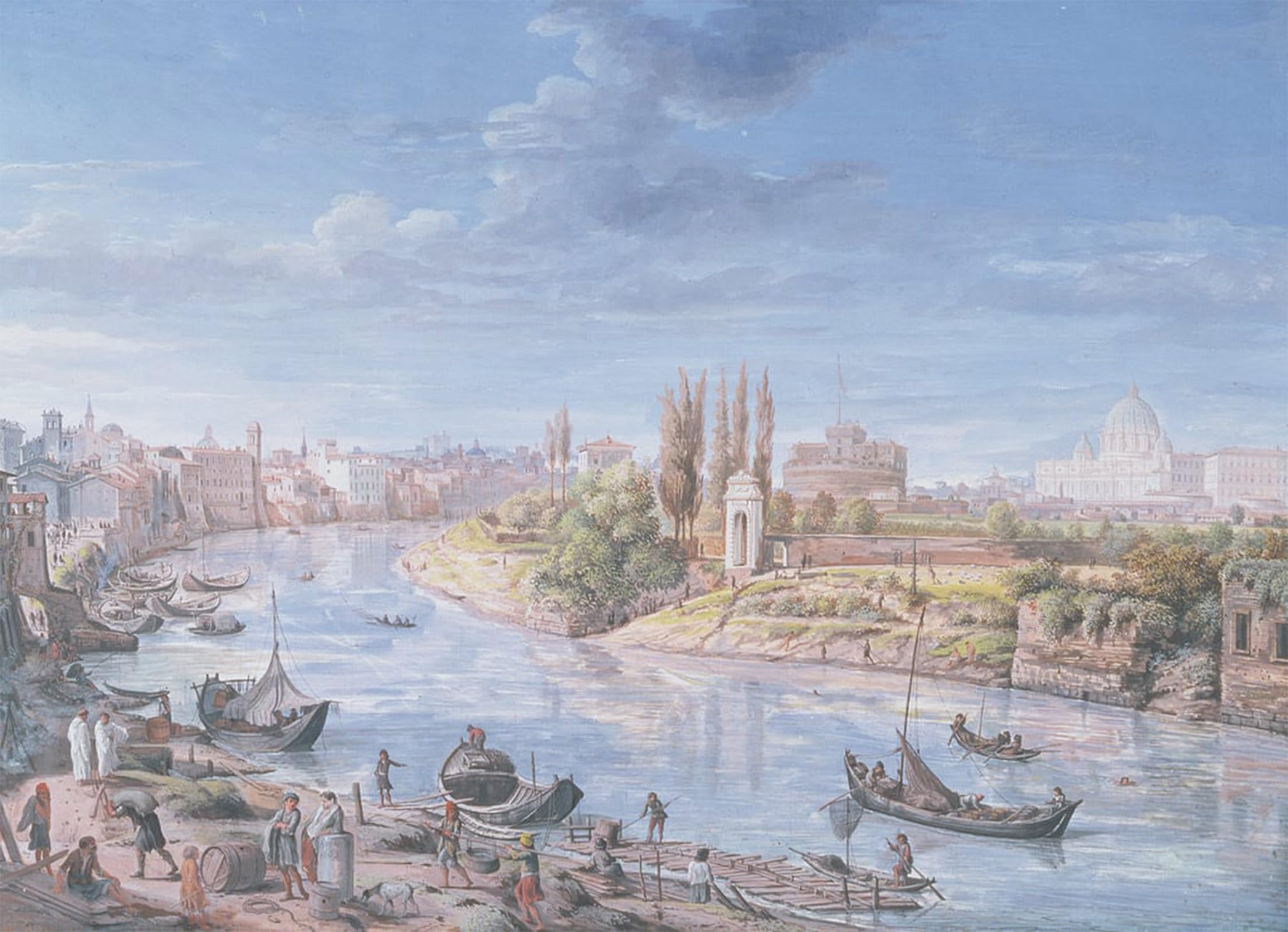 SERENDIPITP Retro Picture Poster Wall Art Pictures Painting View Ofwith St Peter and Castel Sant Angelo in the Distance by Gaspar Van Wittel Wall Art Canvas Print for Wall Decor 60x90cm