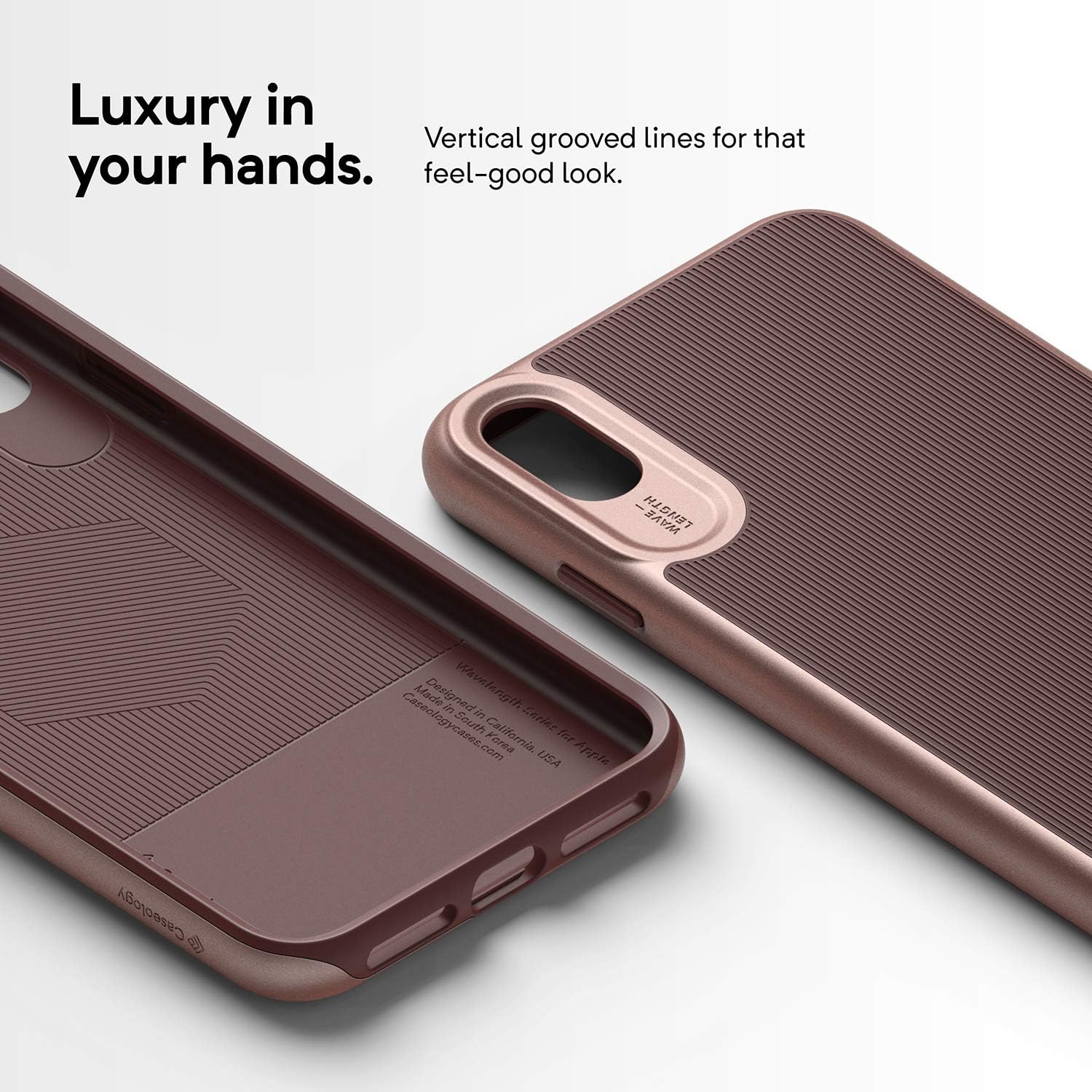 Caseology Wavelength for Apple iPhone Xs Max Case (2018) - Stylish Grip Design - Burgundy