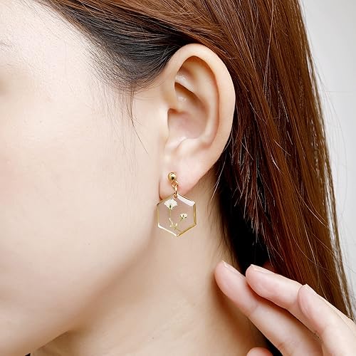 Vista 82 de Forget-Me-Not and Queen Anne's Lace Pressed Wildflower Earrings Pressed Flower Earrings Handmade Drop and Dangle Earrings Gift for Woman