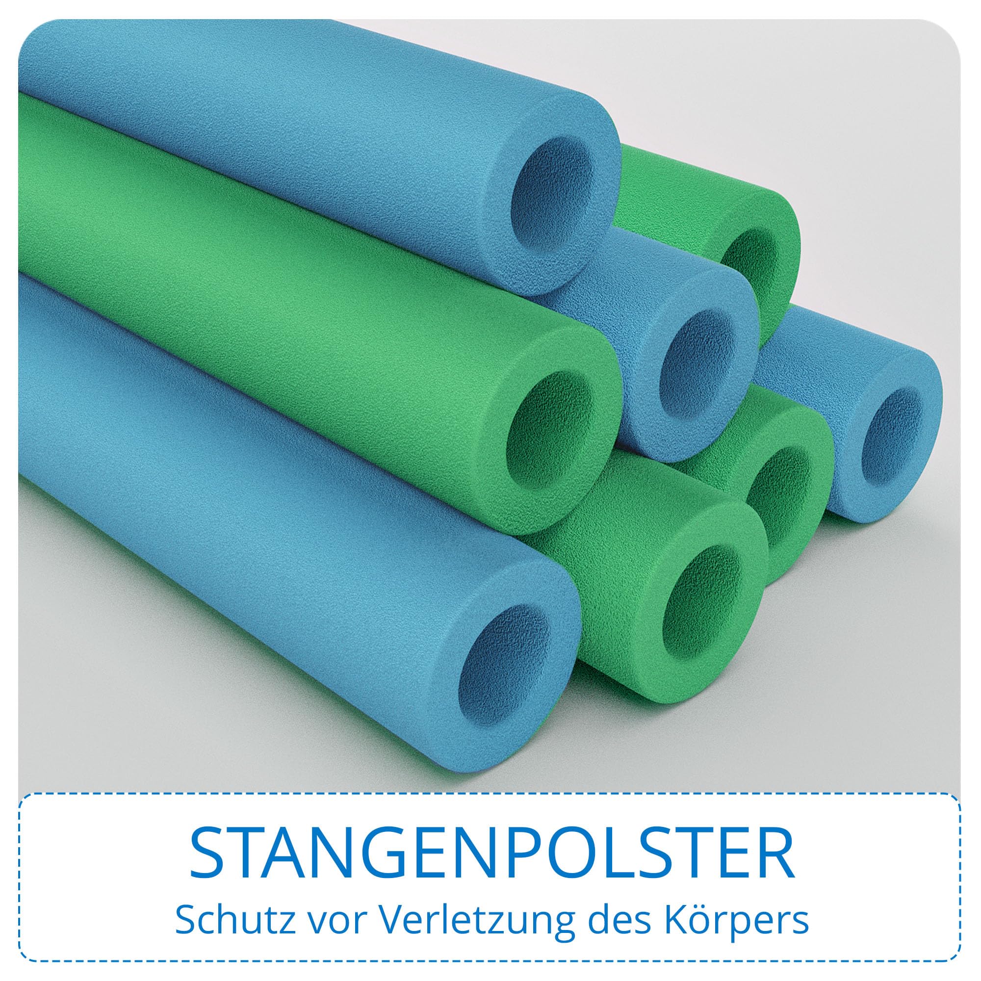 KINETIC SPORTS Kinder Trampolin Jumper 140 cm - Inklusive Gummiseil Federung, Sicherheitsnetz mit Reißverschluss, Rahmenpolster, Schutz Bodennetz - Indoor Kindertrampolin Spielzeug