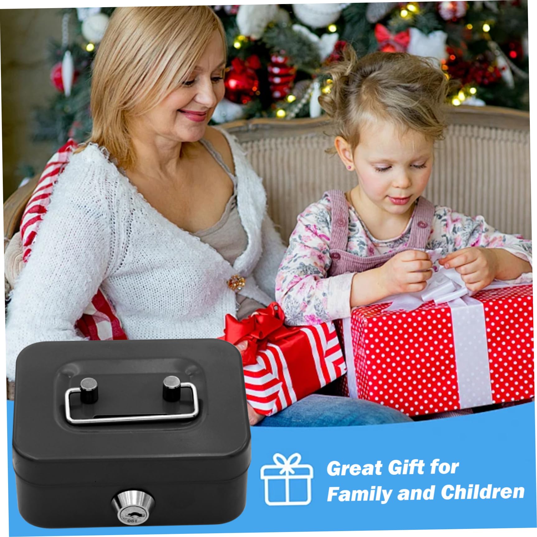 Coffret à Pièces Métallique Avec Serrure Et Clé - 11.5x8.5x5.8 Cm - Idéal Pour épargne, Cadeaux Enfants