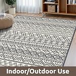 5x8 Rug extérieur tressé intérieur Rugs extérieur Tapis Non-dérapant extérieur Rug de patio avec des particules de caoutchouc Backing, Boho zone extérieure Rug pour Patio Deck Porch Balcony Backyard Salon, Gris noirâtre