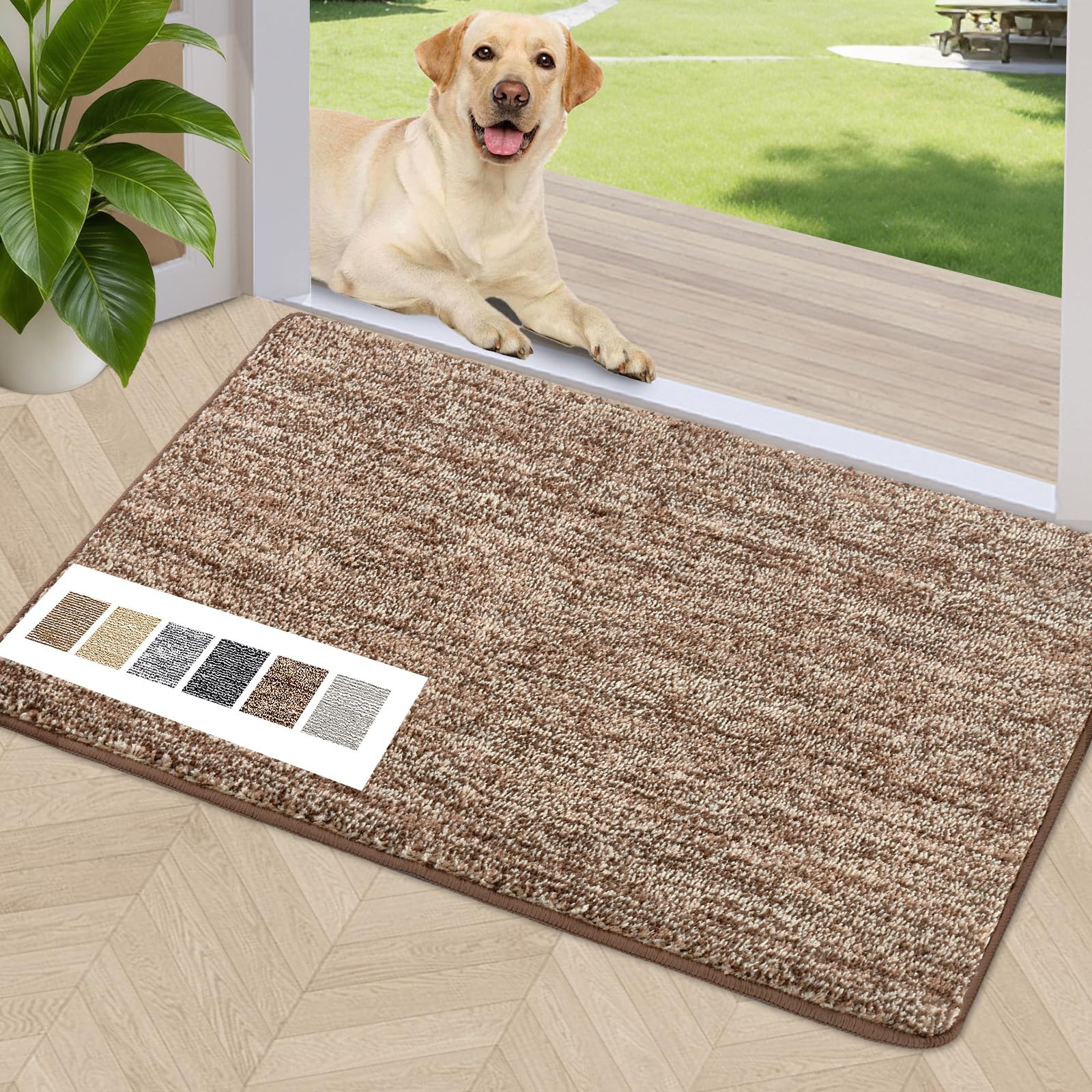 Amazon.com : REFETONE Coffee/Brown Doormat, 24'x36', Indoor Non