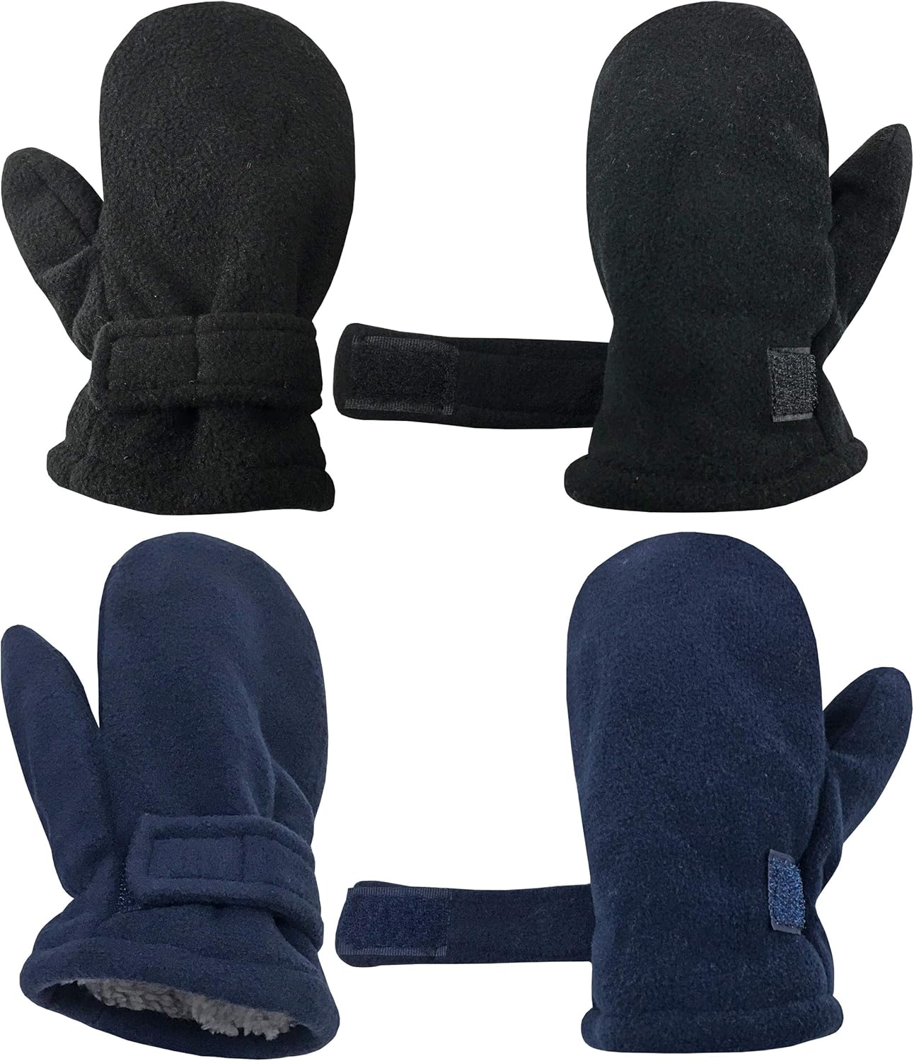 N'Ice Caps Baby Toddler Mittens Kids 2 Pairs Fleece Gloves Winter Warm Sherpa Lined - Image 2