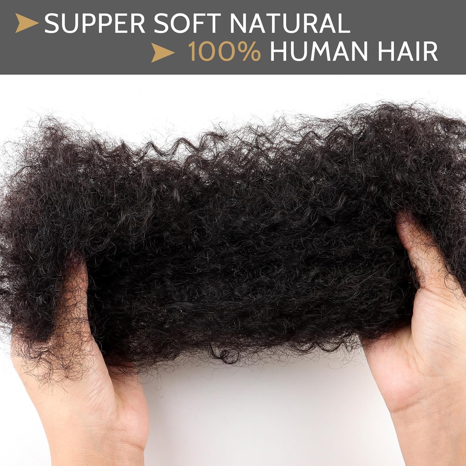 Afro Kinky Bulk Human Hair for Dreadlock Extensions 20 Inch 2 Packs 60g Afro Kinkys Human Hair Bundles Can Be Dyed and Bleached for Making Locs,Repair Dreadlocks,Twists and Braids