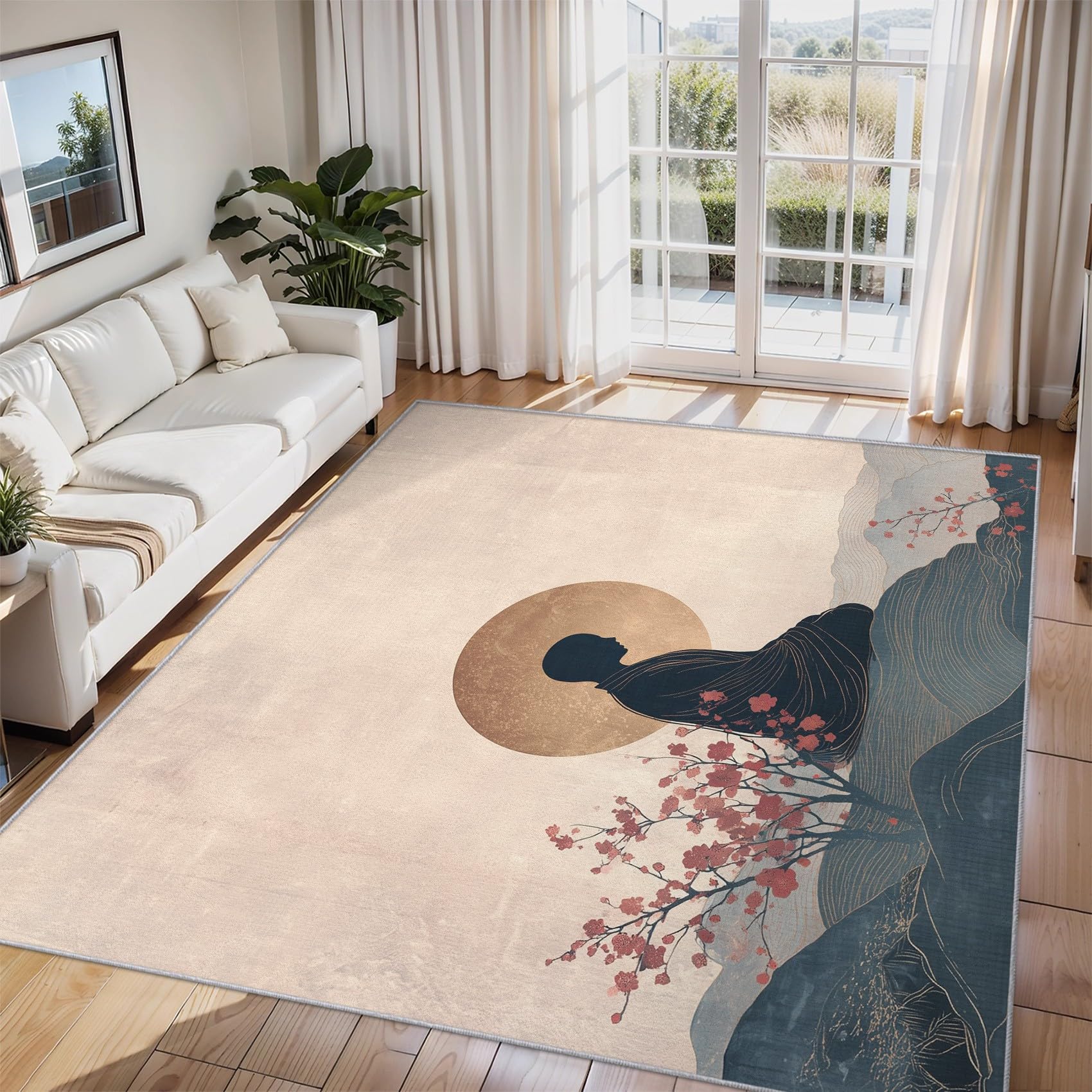 Générique Tapis Zen Bouddha 140x200, Lavable Poils Ras