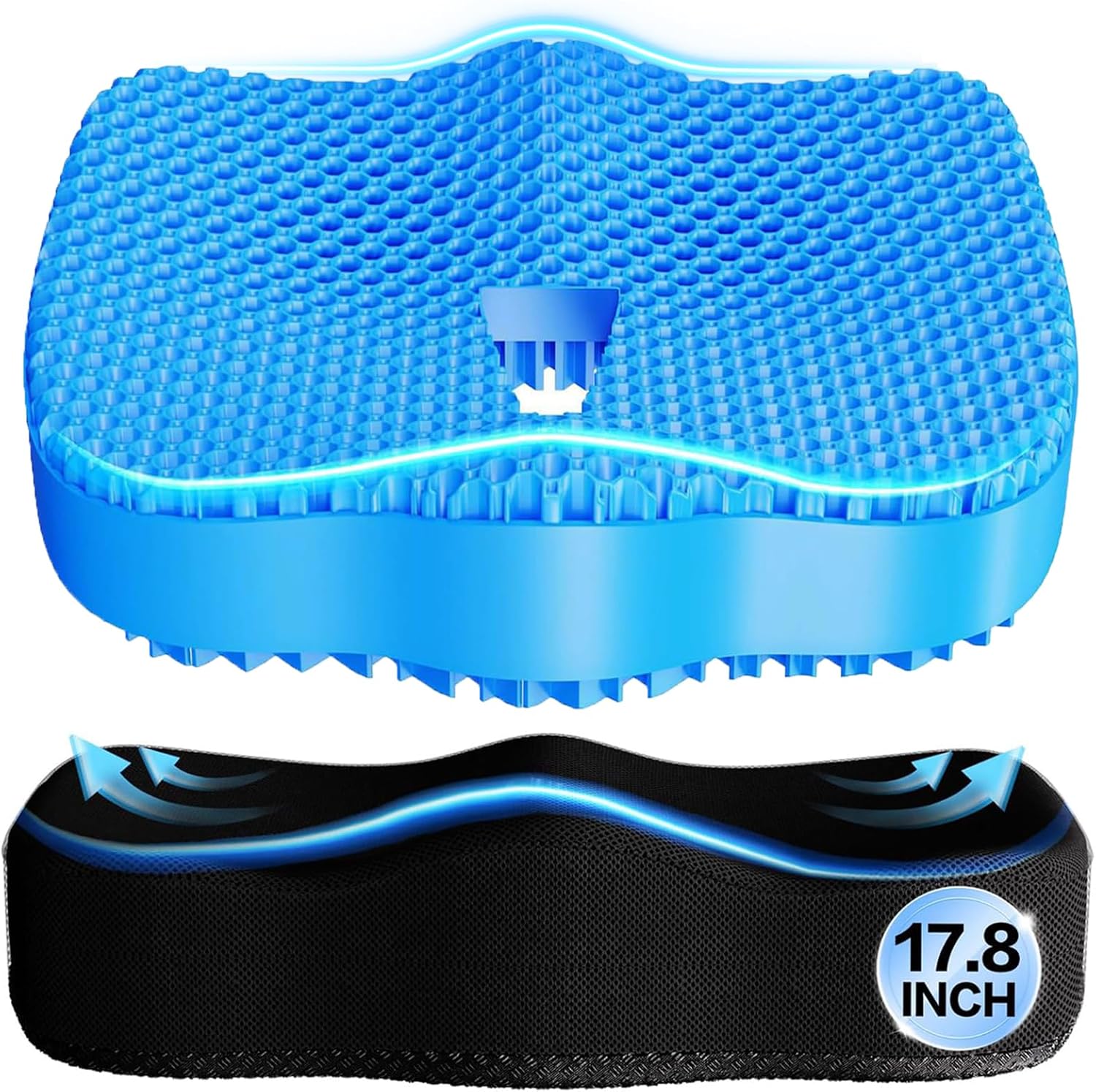 Seat Cushion, Gel Wheelchair Seat Cushion Chair Pad Cushion, Relieve Sciatica, Back, Coccyx, Pressure Sore and Ulcer Pain, Wheelchair Accessories with Waterproof Mesh Fabric