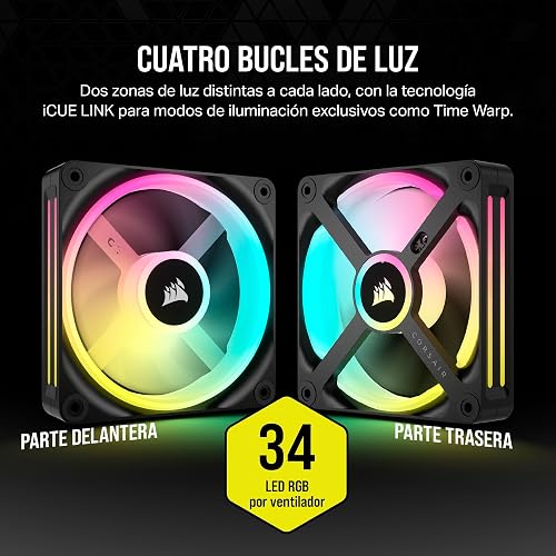Corsair iCUE LINK QX120 RGB 120mm Magnetic Dome RGB Fans - Triple Fan Starter Kit with iCUE LINK System Hub - Black - 5