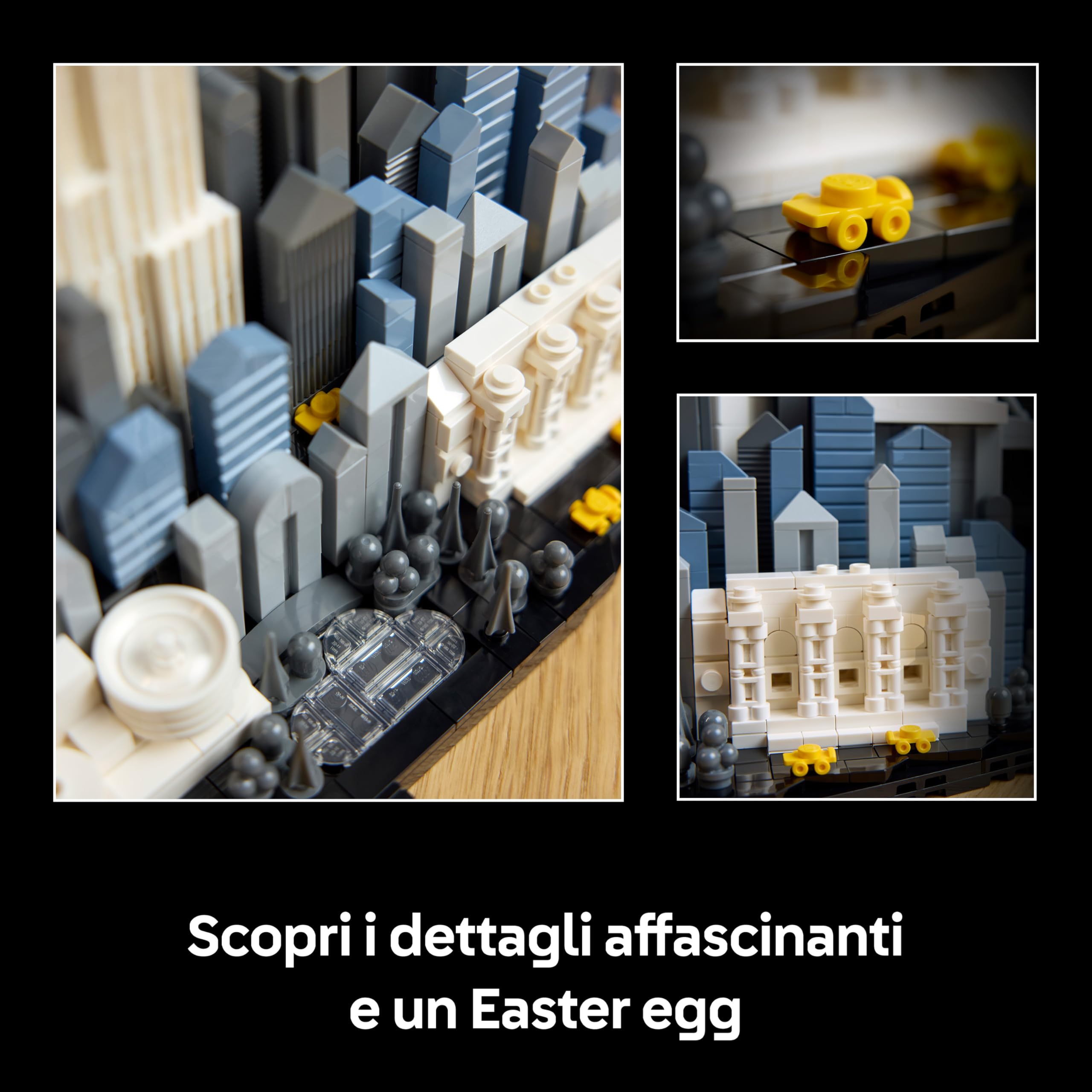 LEGO Architecture New York City – La Grande Mela - Kit Modellismo per Adulti - Decorazione da Mensola con Monumenti Simbolici tra cui Empire State Building e Ponte di Brooklyn - Regalo Fai da Te 21066