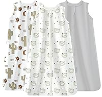 Vista 23 de TotAha - Saco de dormir ligero, 3 unidades, transpirable, manta suave para bebés de 6 a 12 meses, con cierre de 2 vías, saco de dormir con TOG de 0.5