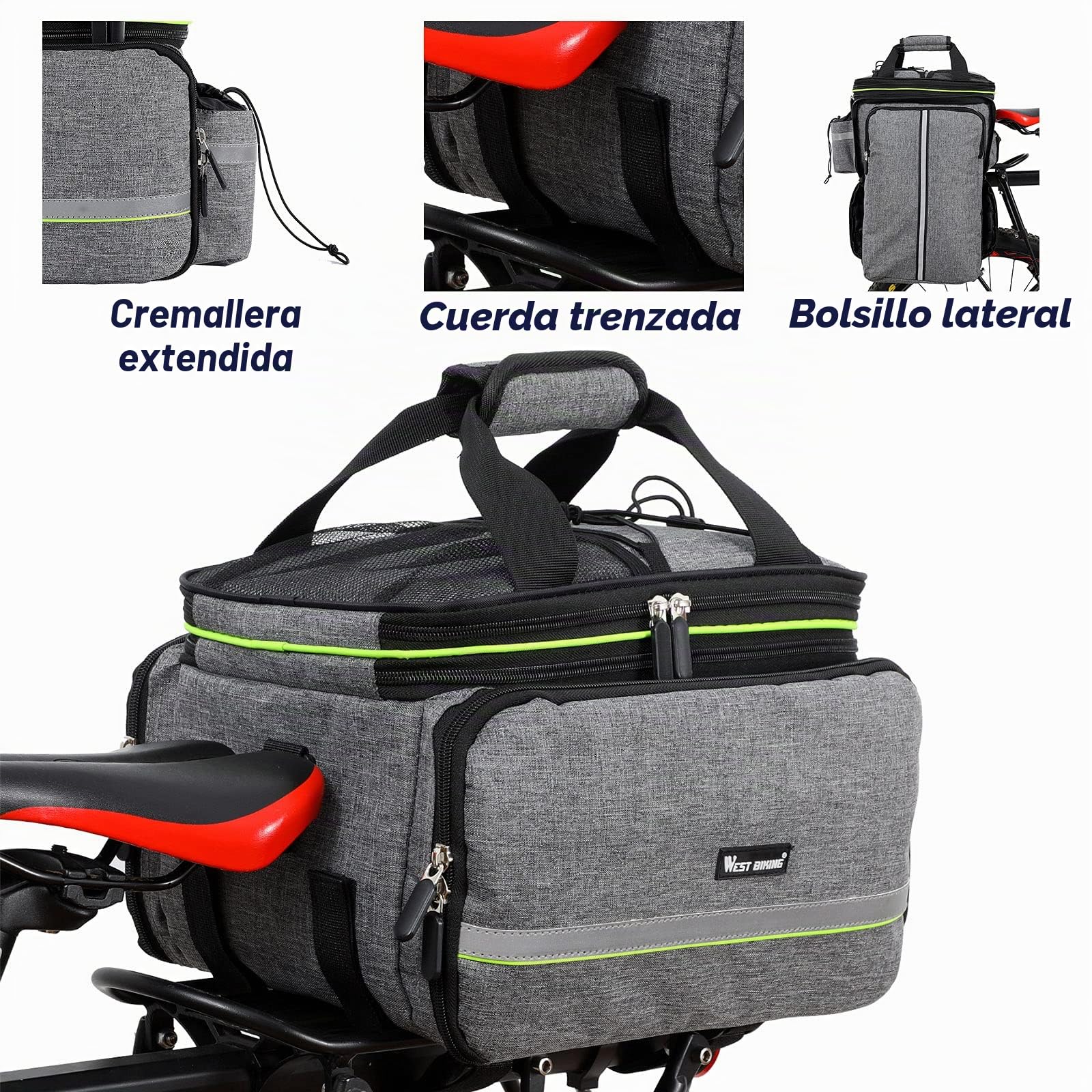 UBORSE Bolsa Trasera para Bicicleta Impermeable Extensible Portaequipajes Alforja para Ciclismo, Viajes, Diario, Camping y Al Aire Libre