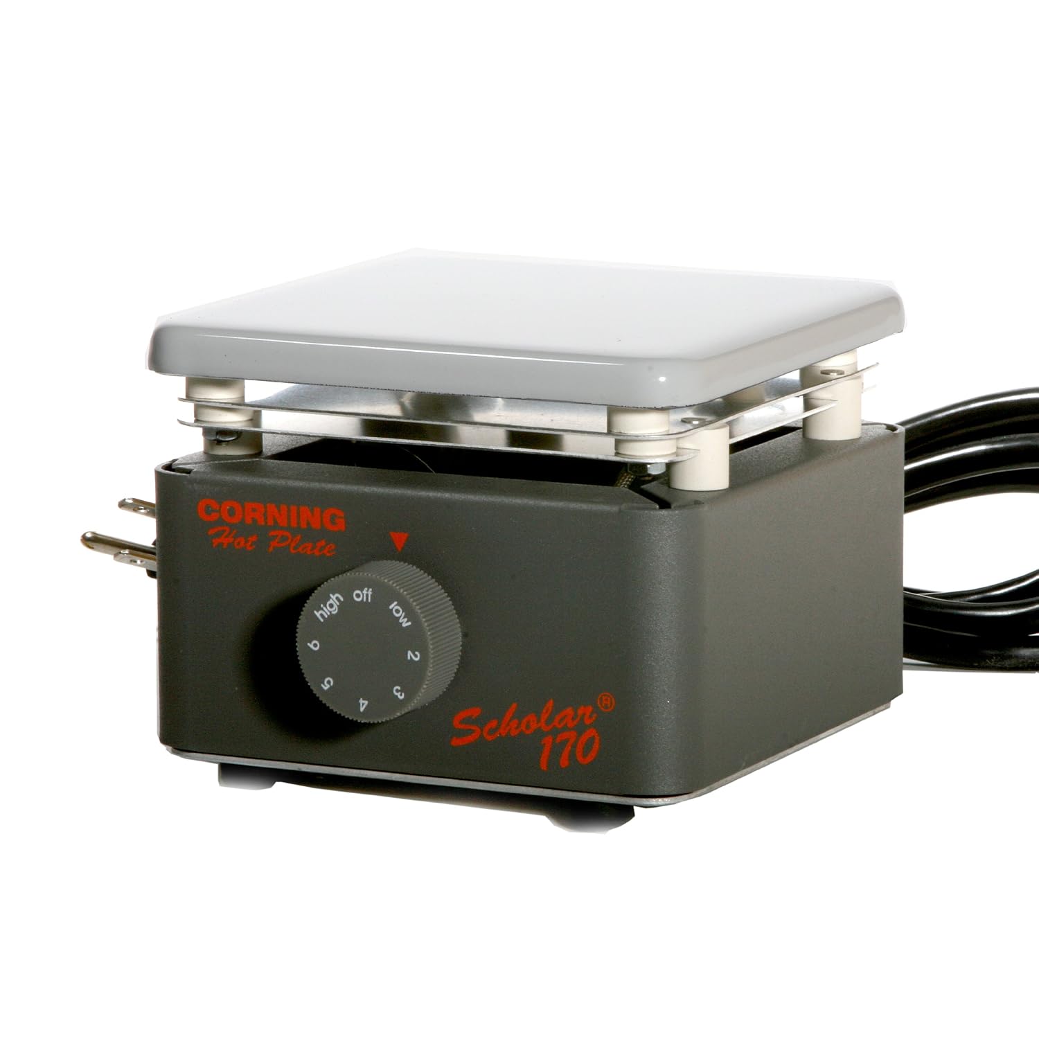 Scholar 6795-170 Stainless Steel Hot Plate with 5" x 5" Stainless Steel Top, 4" Length x 5" Width x 5" Height, 25 to Degree 360 C, 120V/60Hz