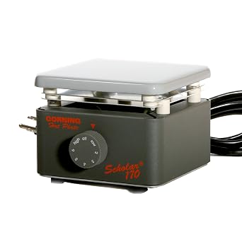 Scholar 6795-170 Stainless Steel Hot Plate with 5" x 5" Stainless Steel Top, 4" Length x 5" Width x 5" Height, 25 to Degree 360 C, 120V/60Hz