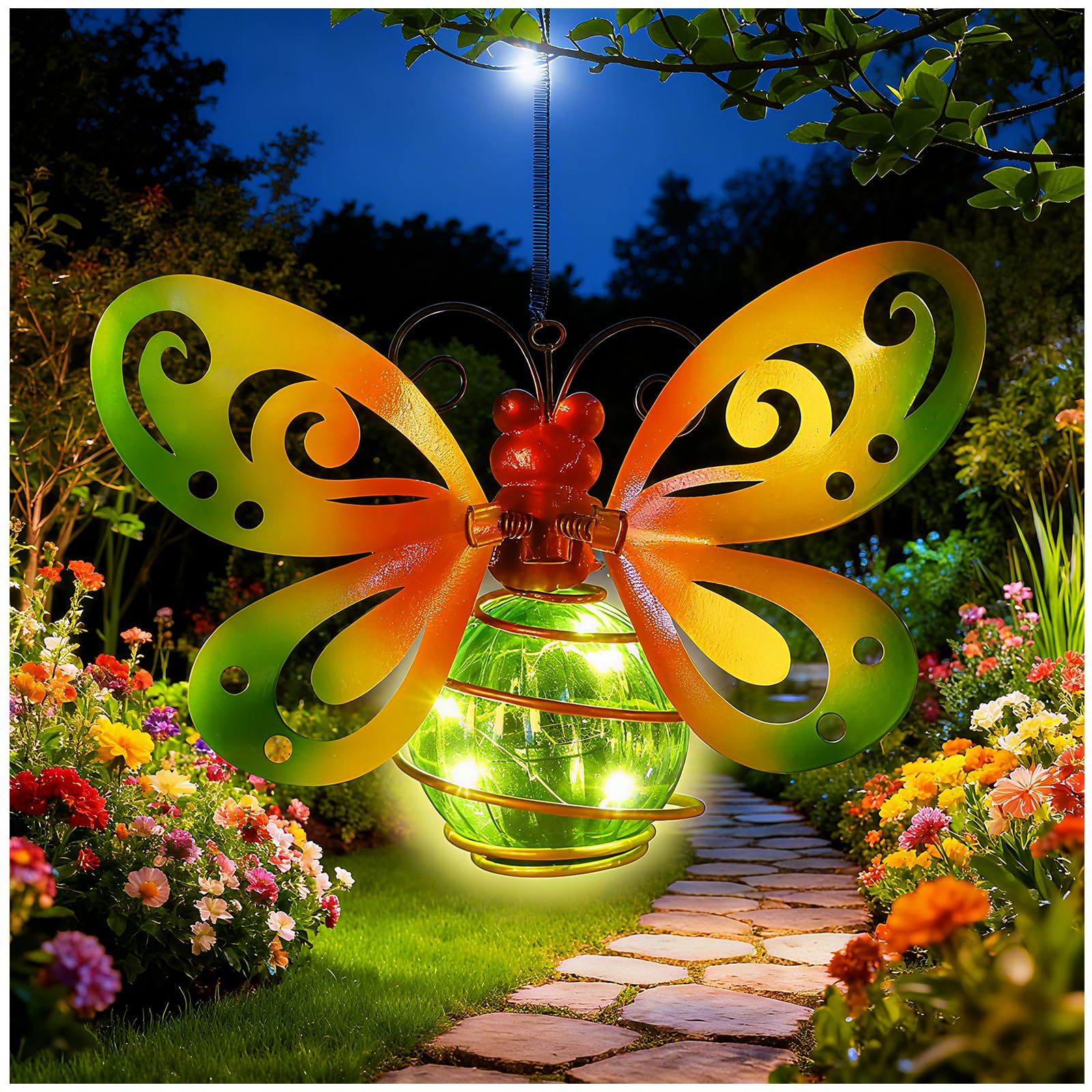 Lampe solaire de jardin papillon : cadeau d'anniversaire maman et mamie