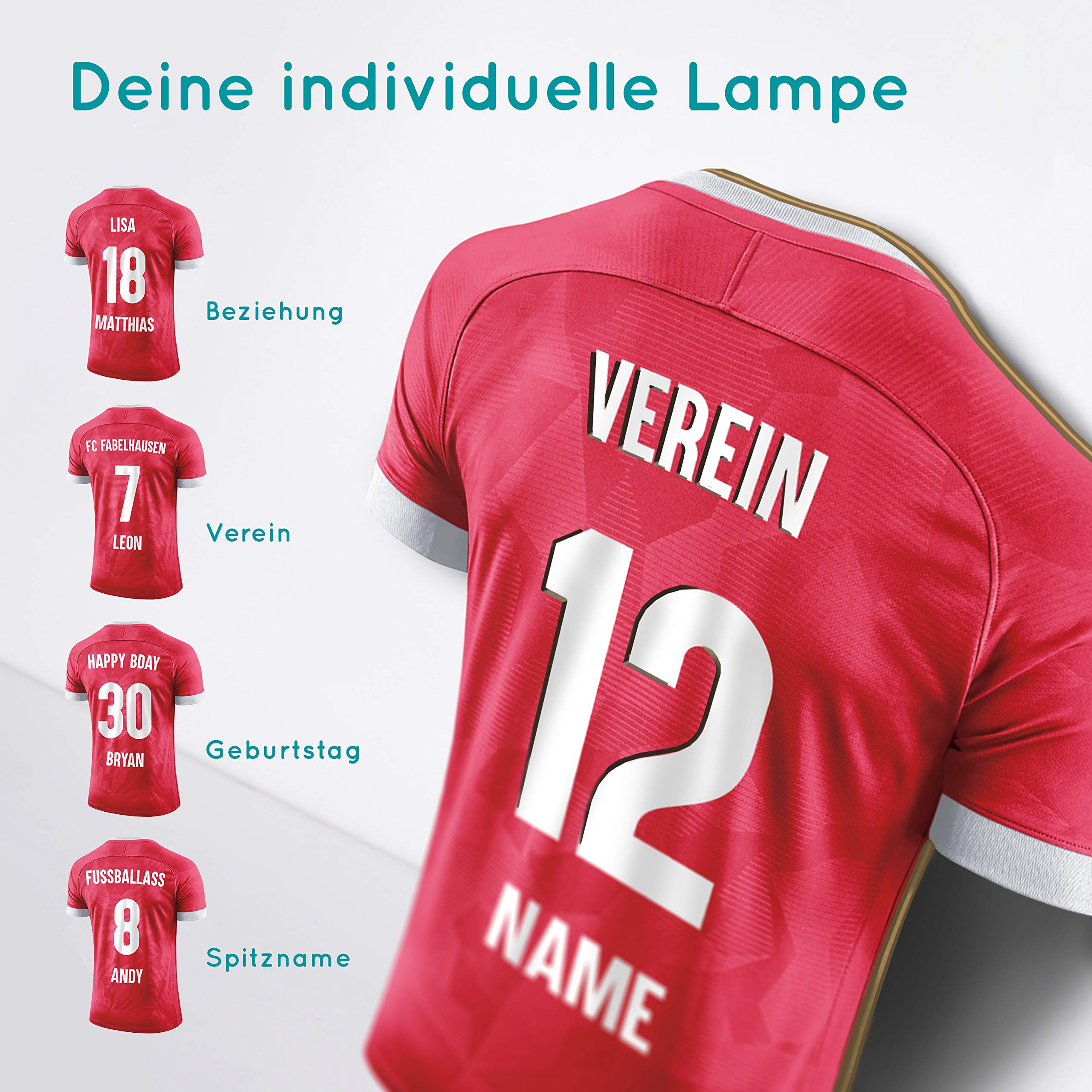 Elbeffekt Trikotlampe für Hannover Fans aus Holz - personalisierbares Geschenk - schenke Dein individuellen Hannover Fanartikel aus Echtholz